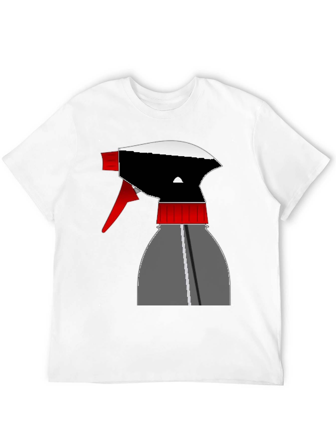Spray Bottle Graphic Tee - Black Cotton Shirt