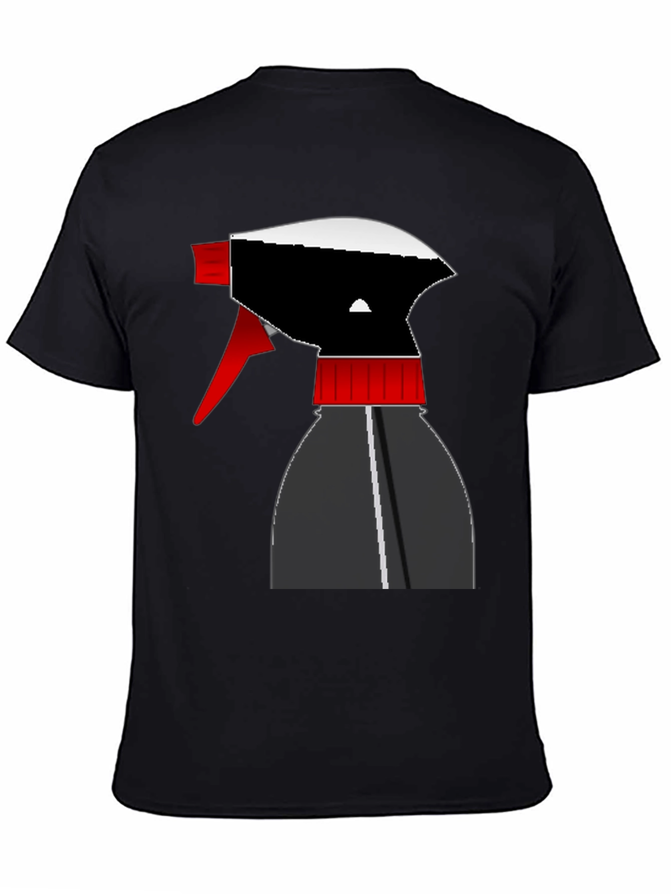 Spray Bottle Graphic Tee - Black Cotton Shirt
