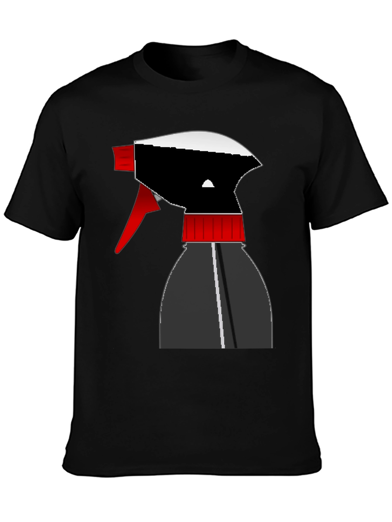 Spray Bottle Graphic Tee - Black Cotton Shirt