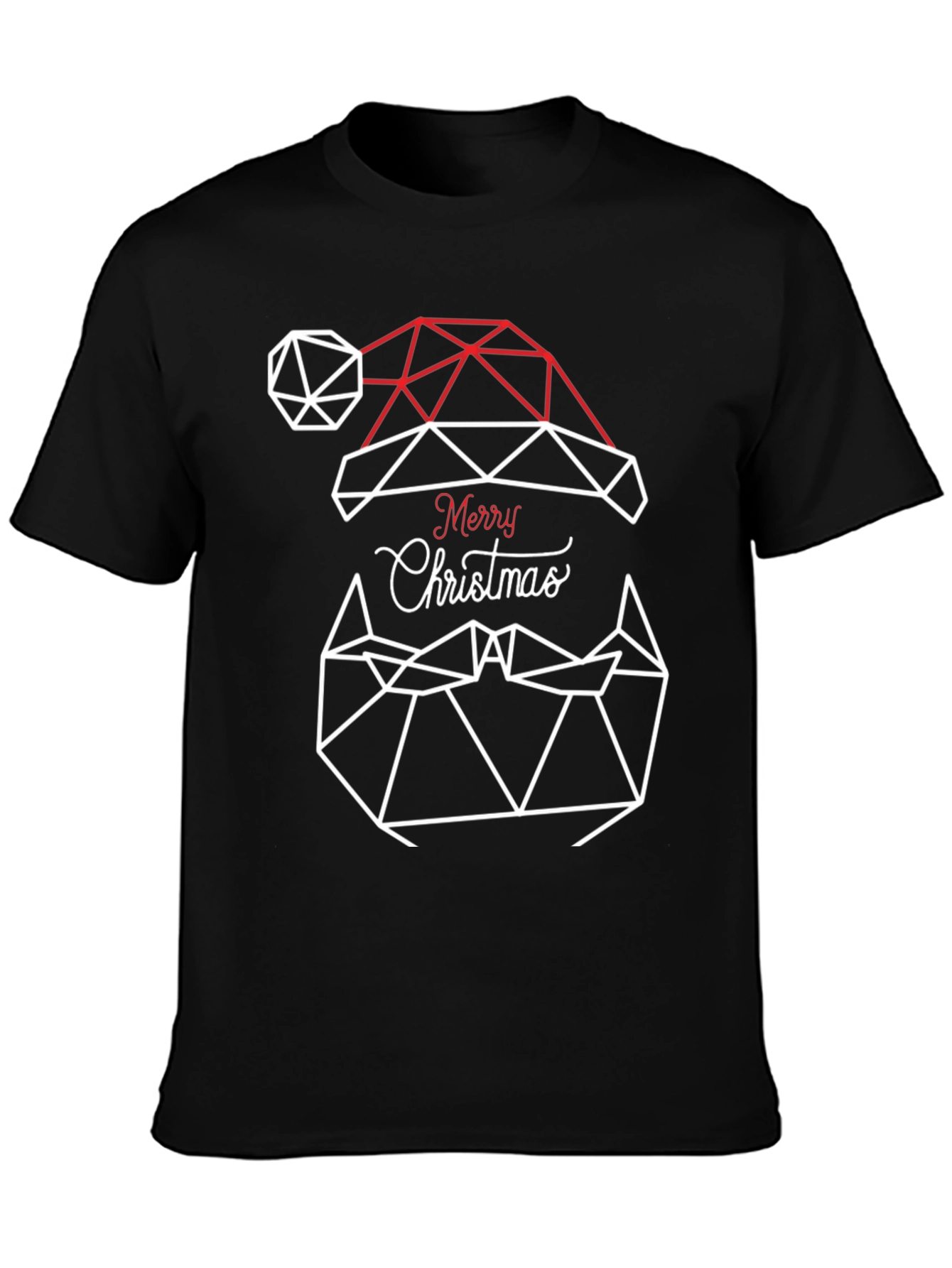 Geometric Santa Hat Christmas T-Shirt