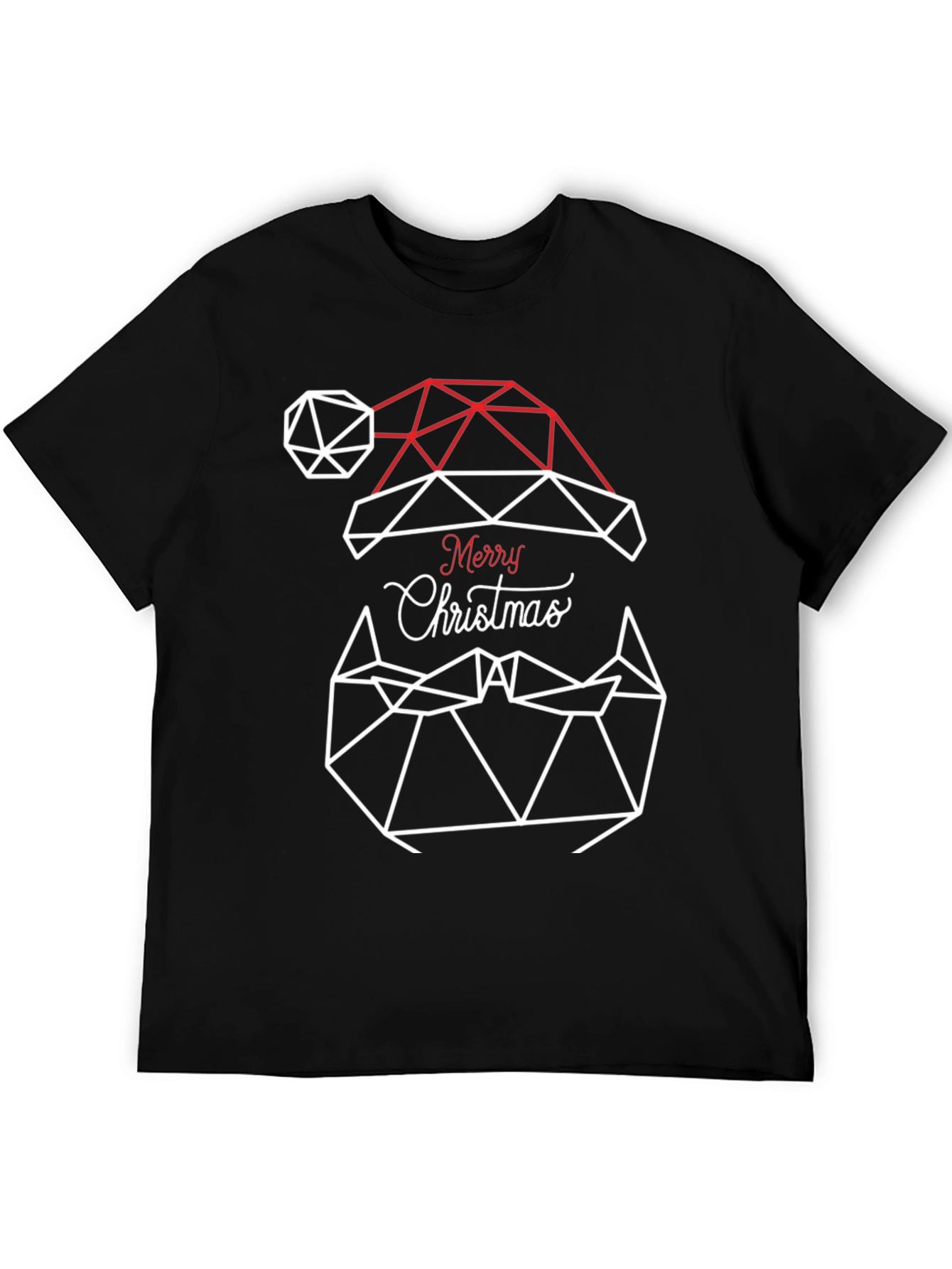 Geometric Santa Hat Christmas T-Shirt