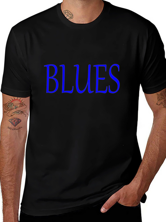 Blues Graphic Print Black T-Shirt