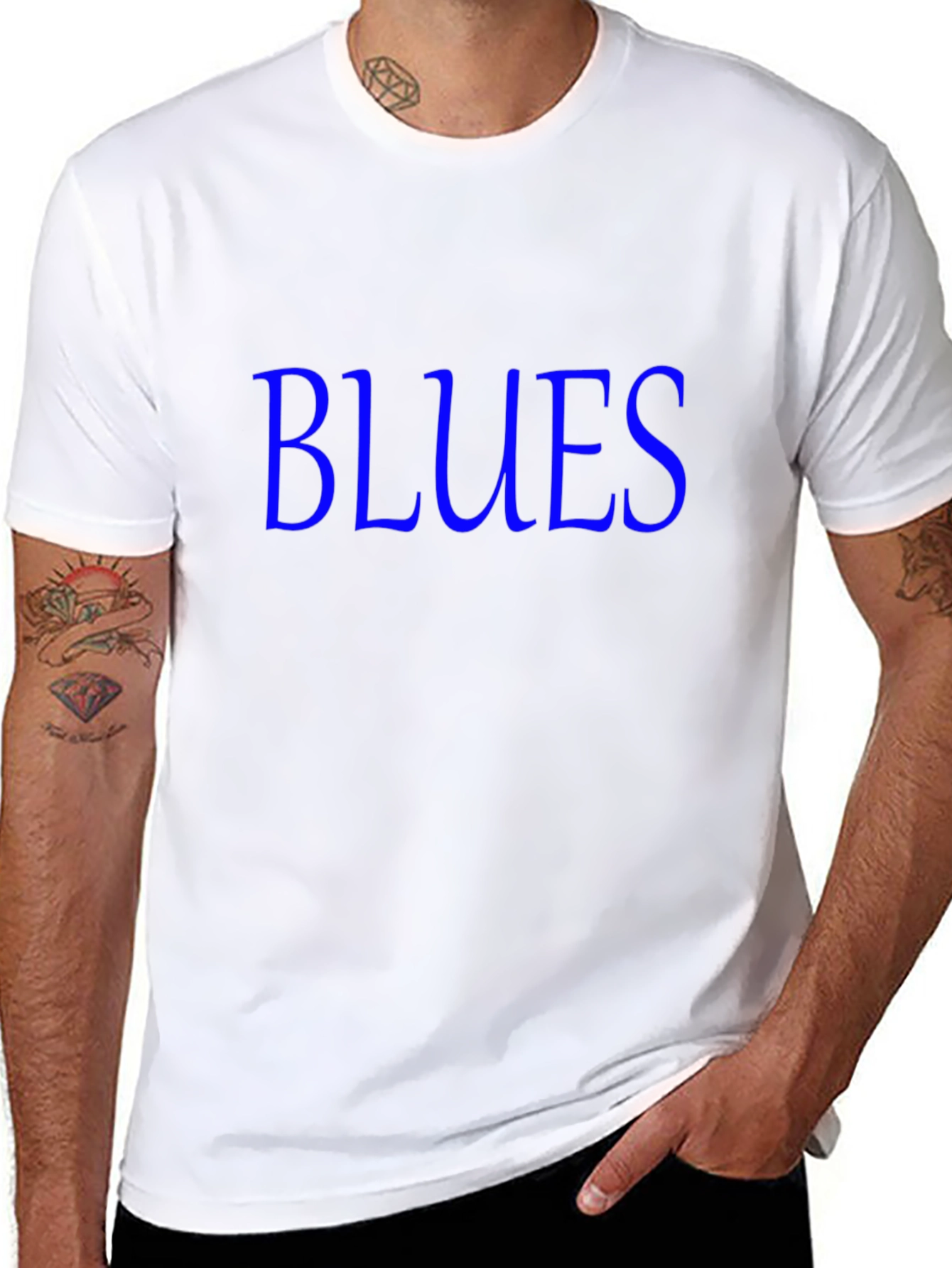 Blues Graphic Print Black T-Shirt