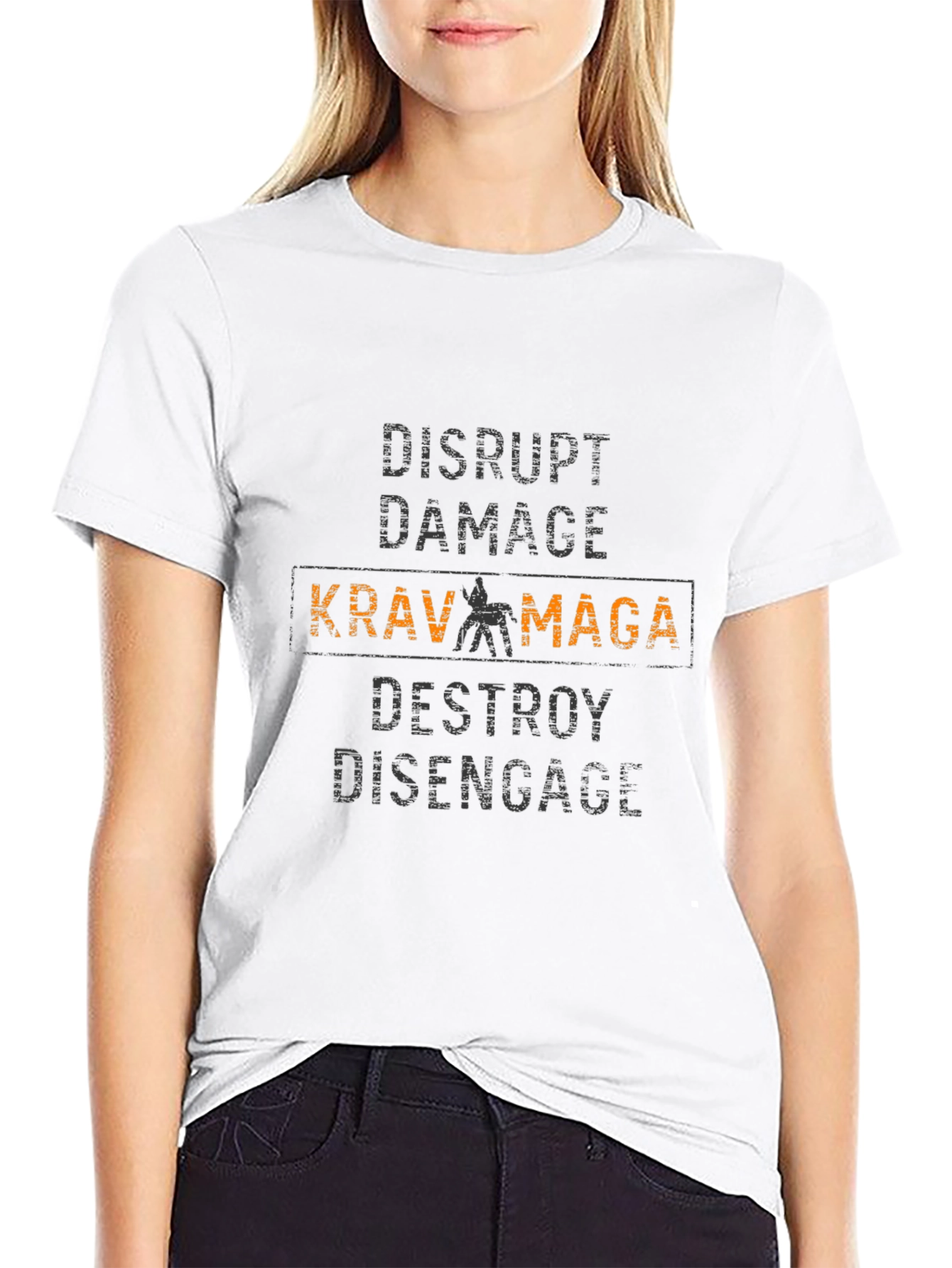 Krav Maga T-Shirt Disrupt Damage Destroy Disengage Martial Arts