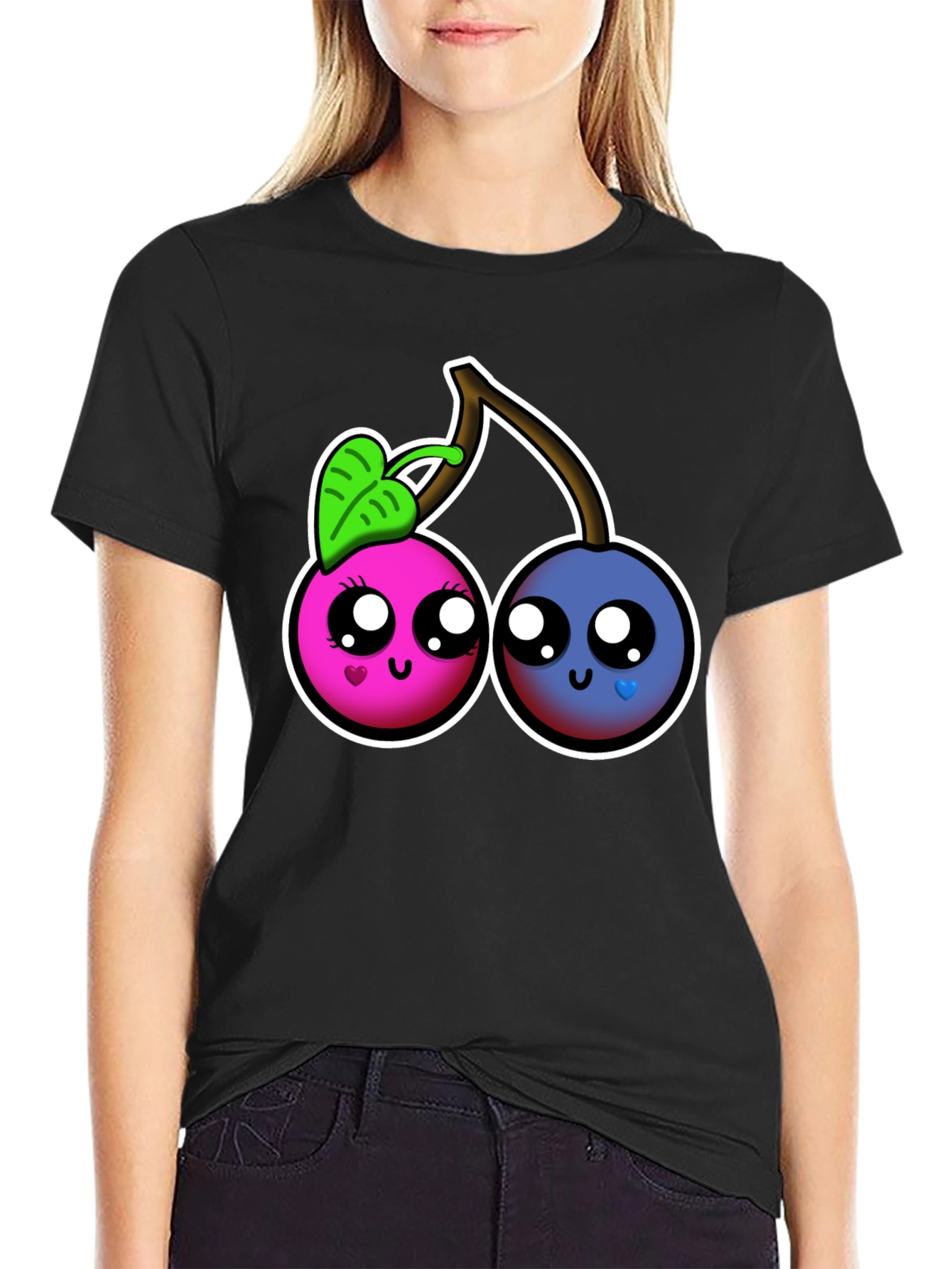 Kawaii Cherry Graphic Tee - Cute Fruit Shirt