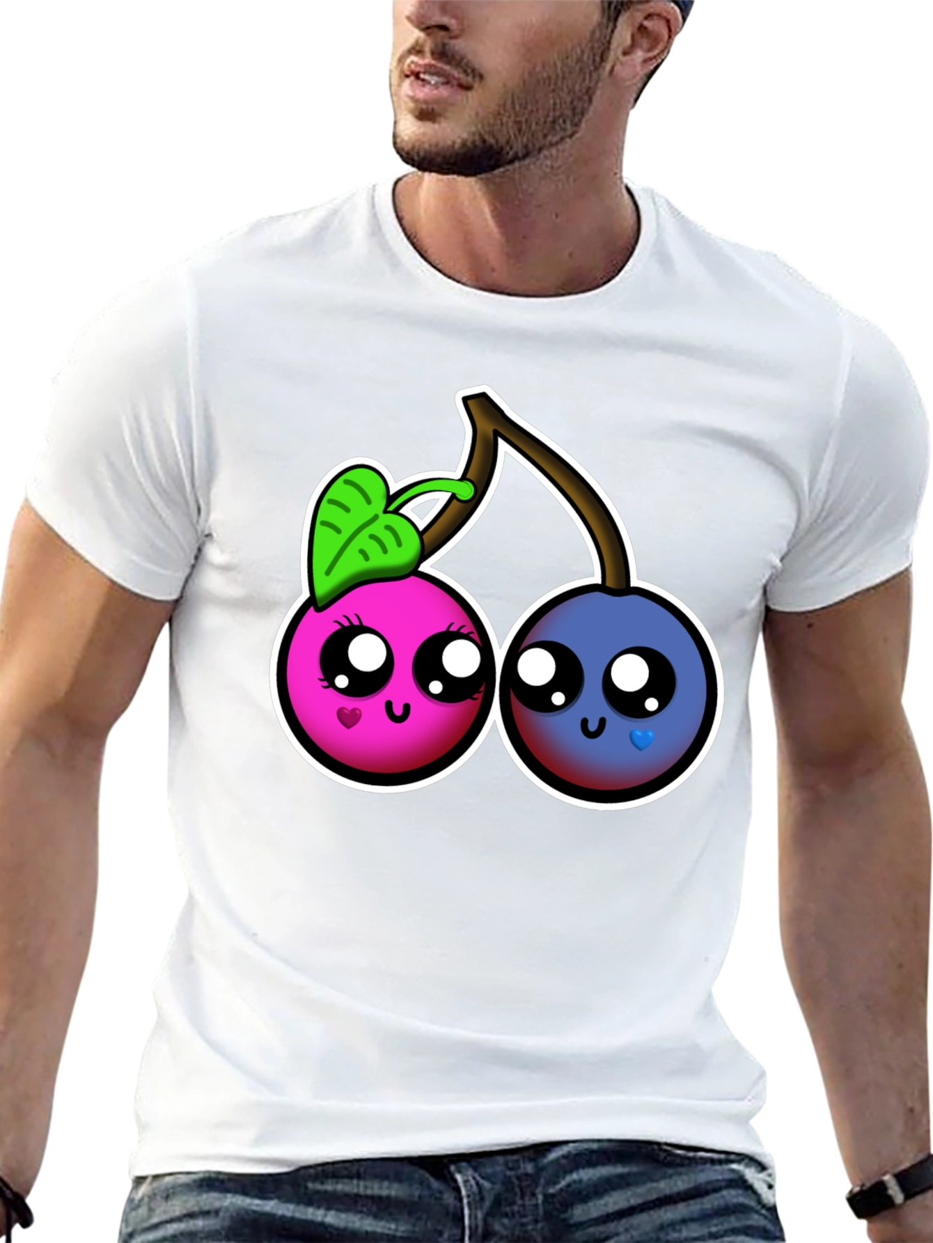 Kawaii Cherry Graphic Tee - Cute Fruit Shirt