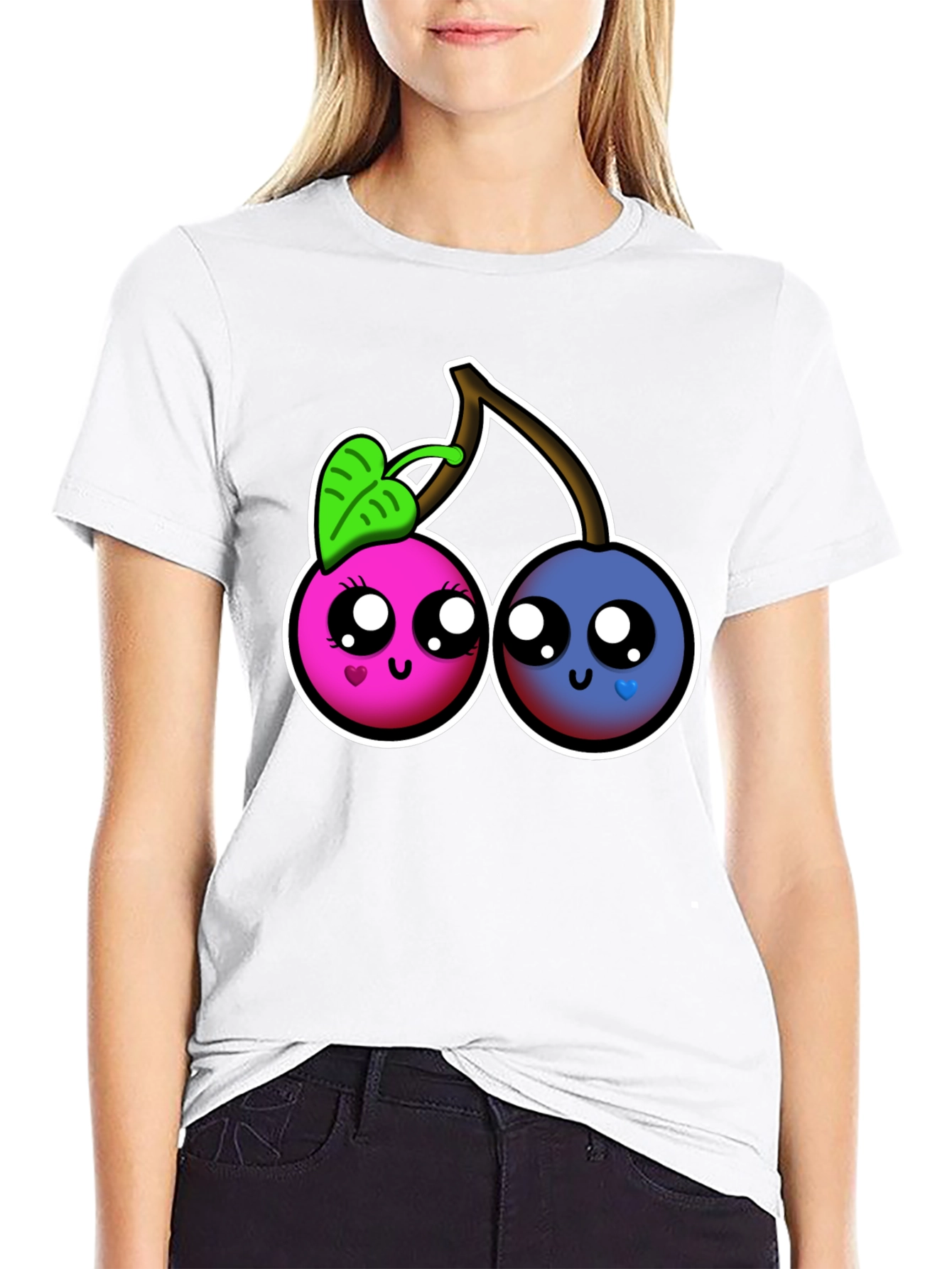 Kawaii Cherry Graphic Tee - Cute Fruit Shirt