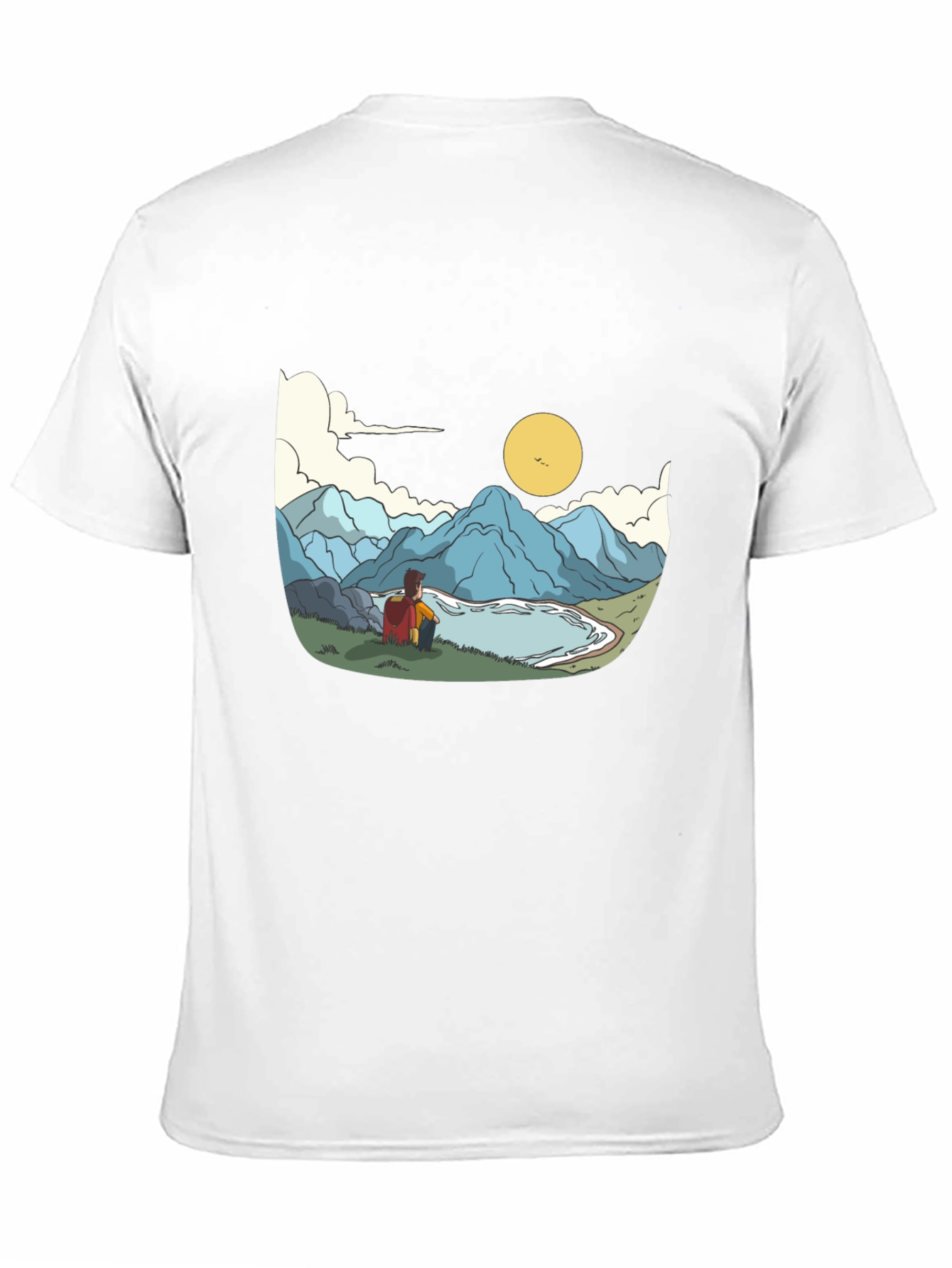 Mountain View Graphic Tee - Black Cotton Casual Shirt