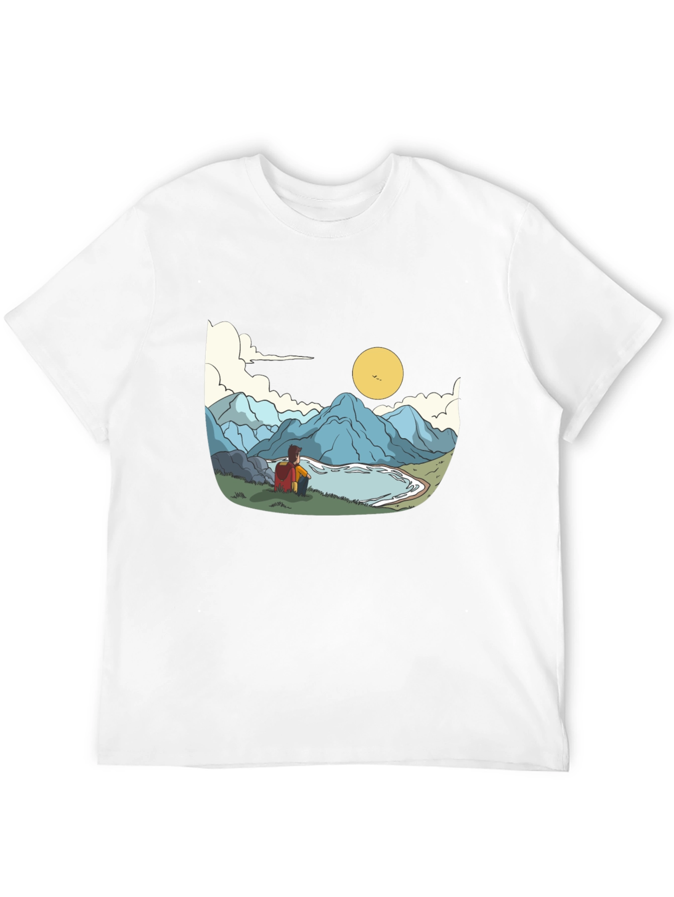 Mountain View Graphic Tee - Black Cotton Casual Shirt