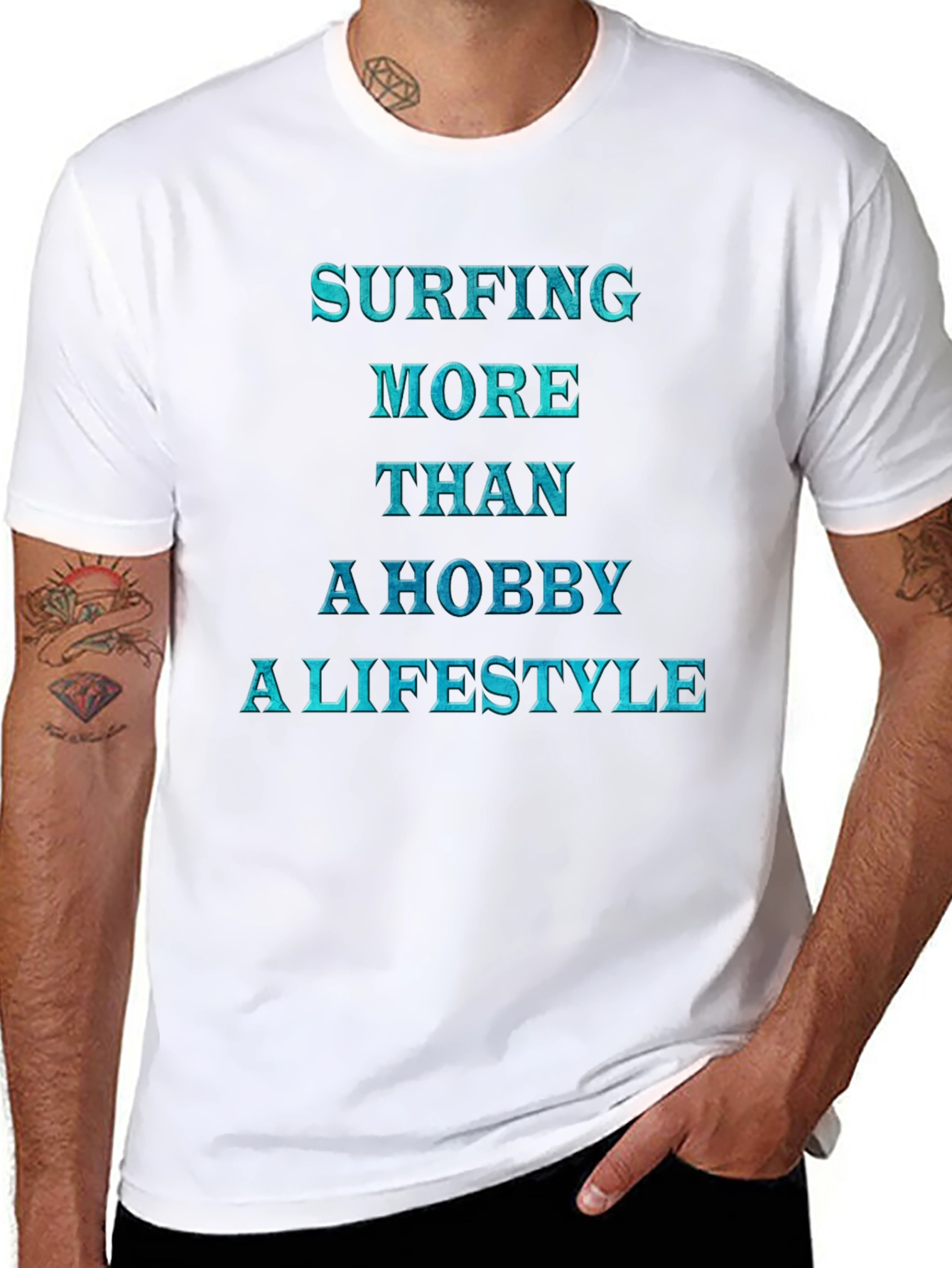 Surfing Lifestyle Graphic Tee - Mens Black T-Shirt