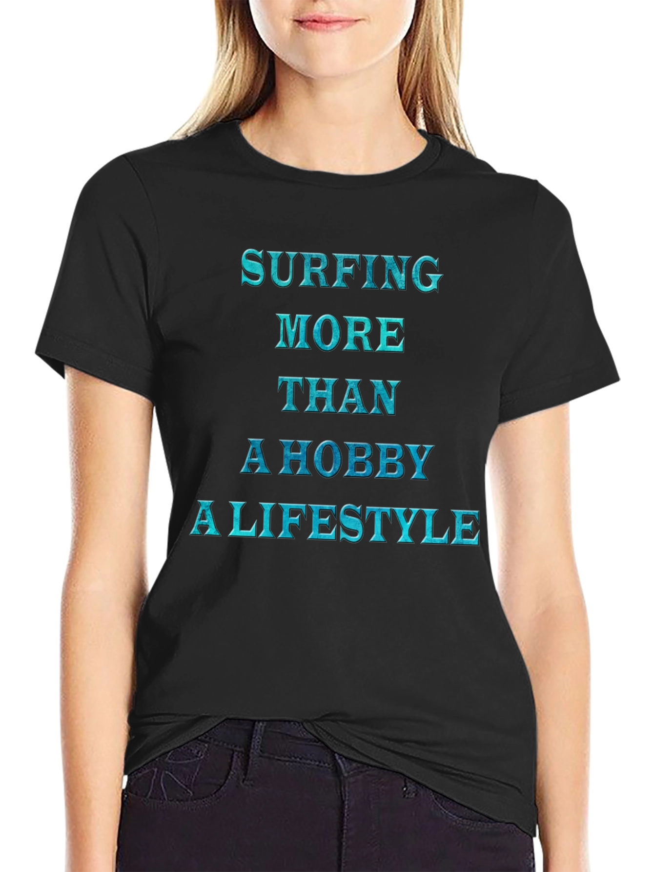 Surfing Lifestyle Graphic Tee - Mens Black T-Shirt
