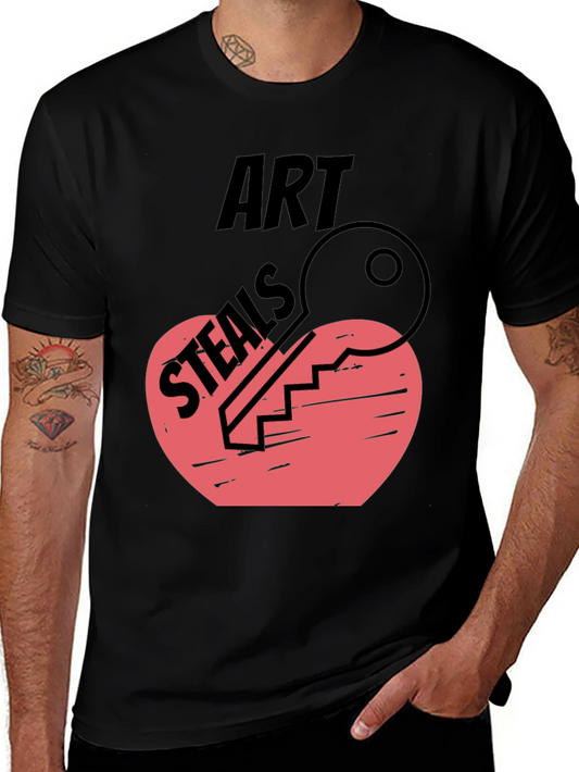Art Steals Heart Key Graphic Tee