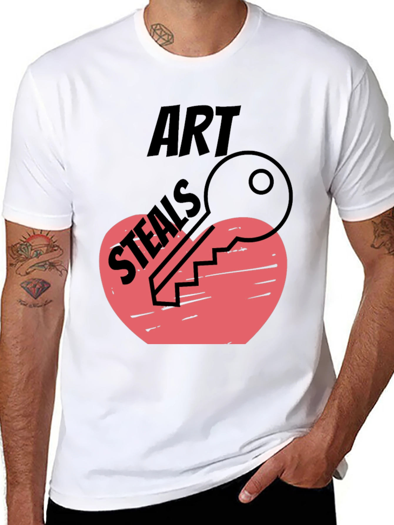 Art Steals Heart Key Graphic Tee