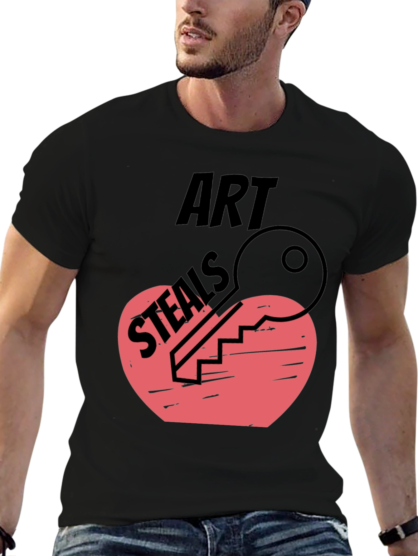 Art Steals Heart Key Graphic Tee
