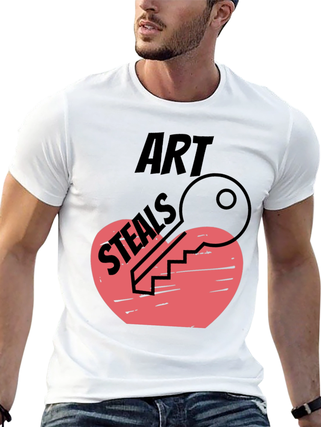 Art Steals Heart Key Graphic Tee