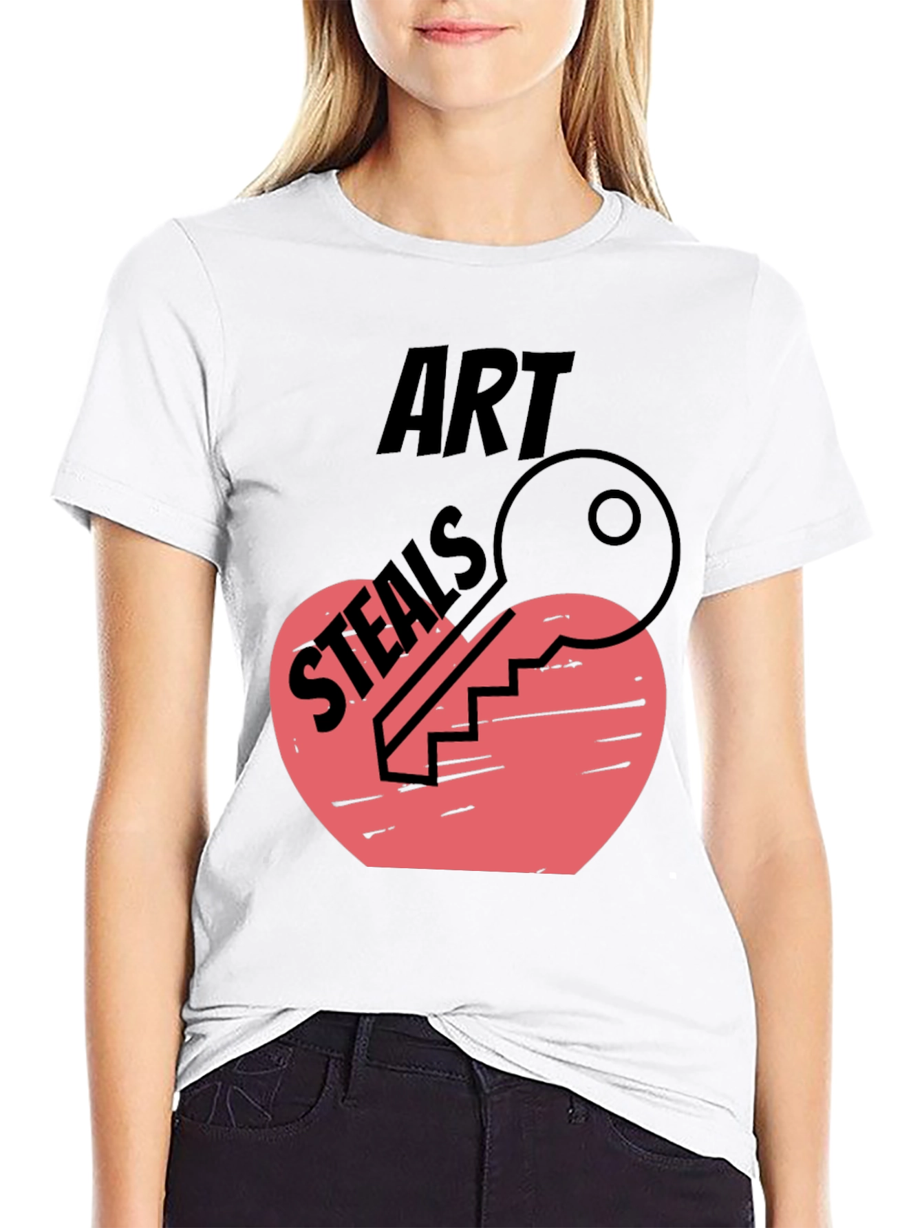 Art Steals Heart Key Graphic Tee