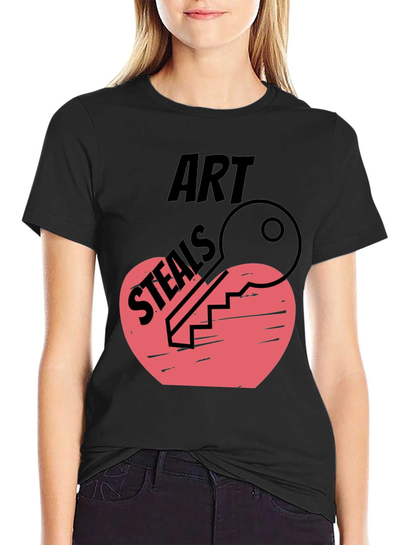 Art Steals Heart Key Graphic Tee