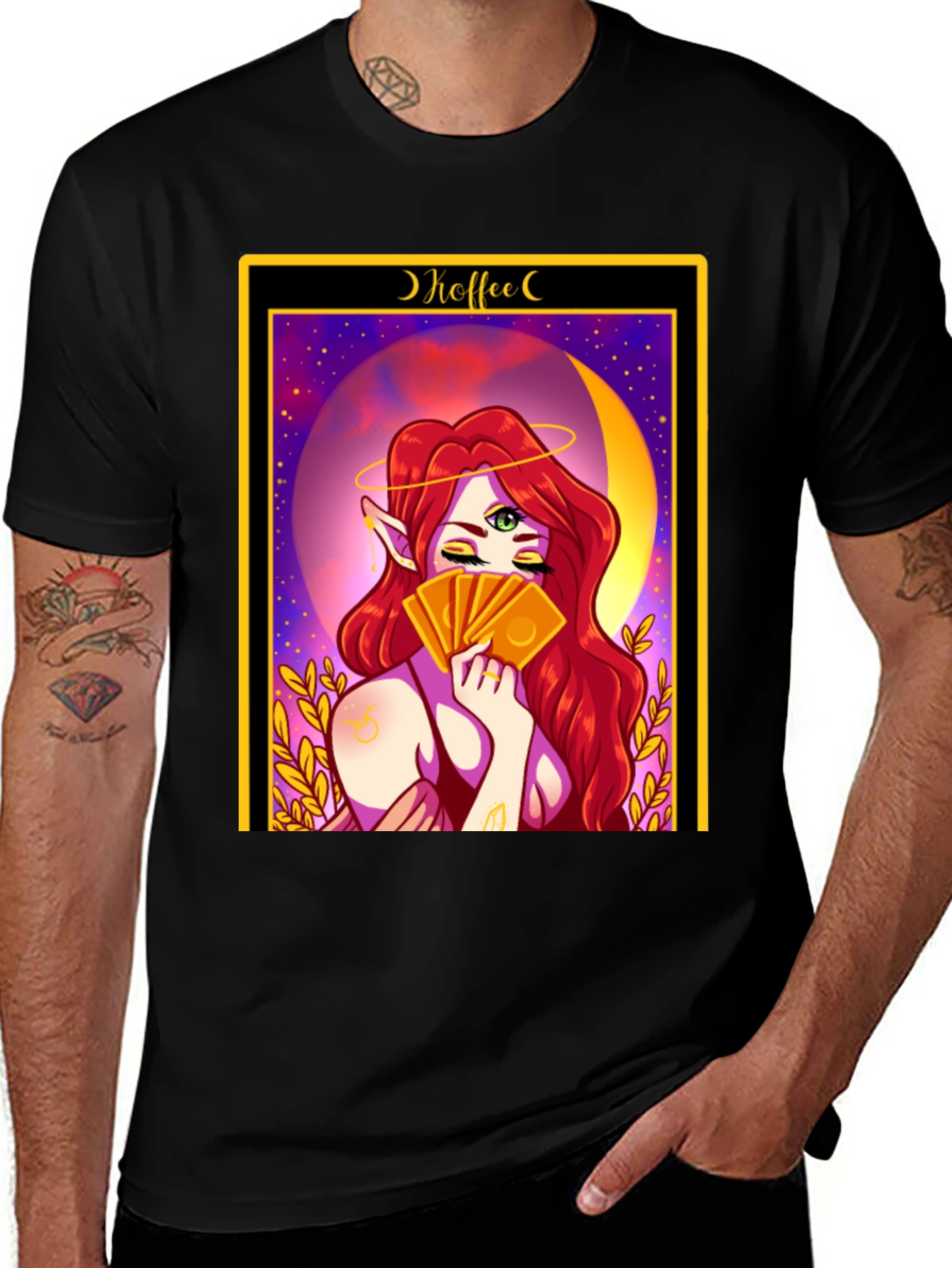 Mystic Tarot Card T-Shirt - Coffee Reading