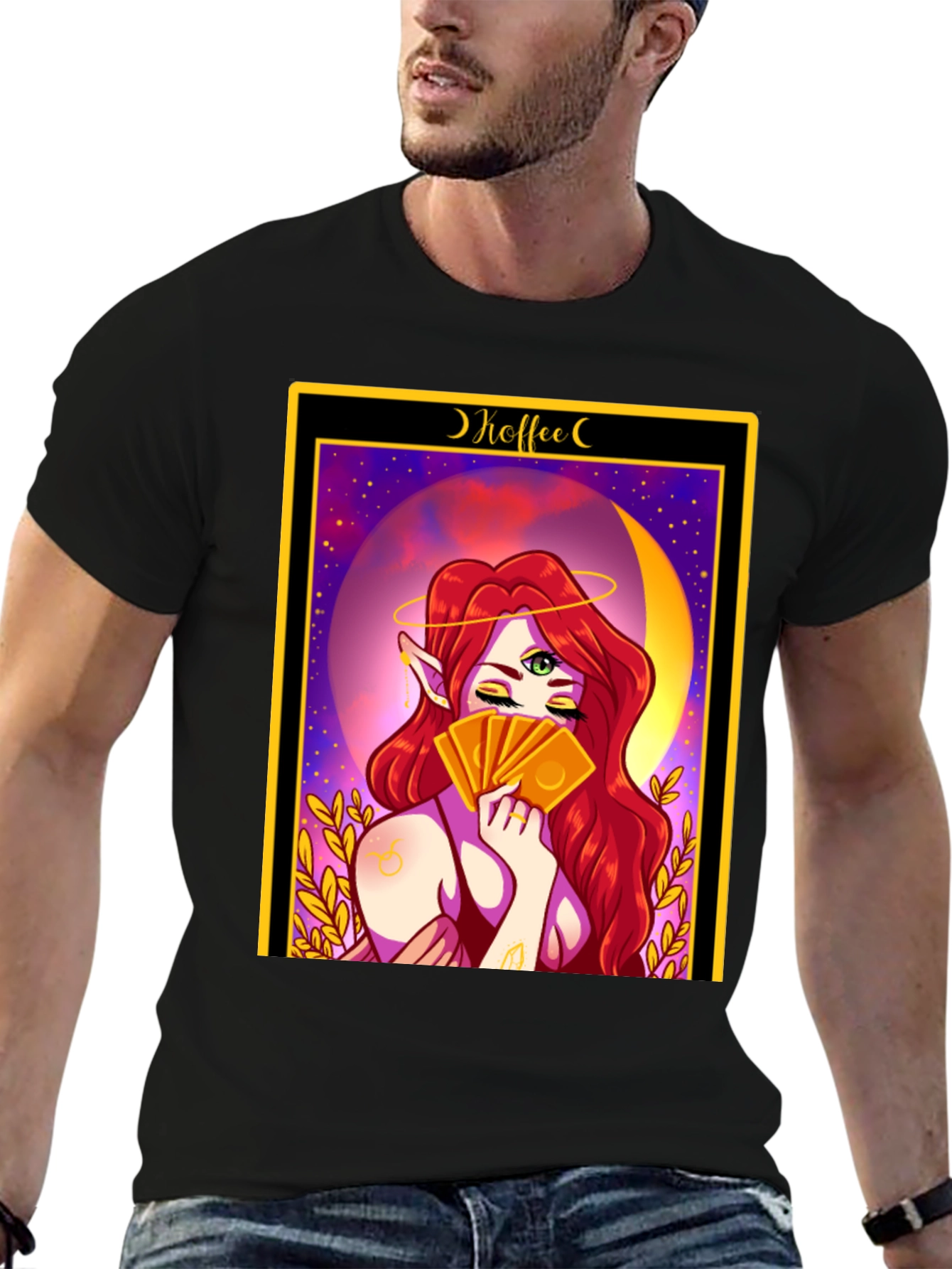 Mystic Tarot Card T-Shirt - Coffee Reading