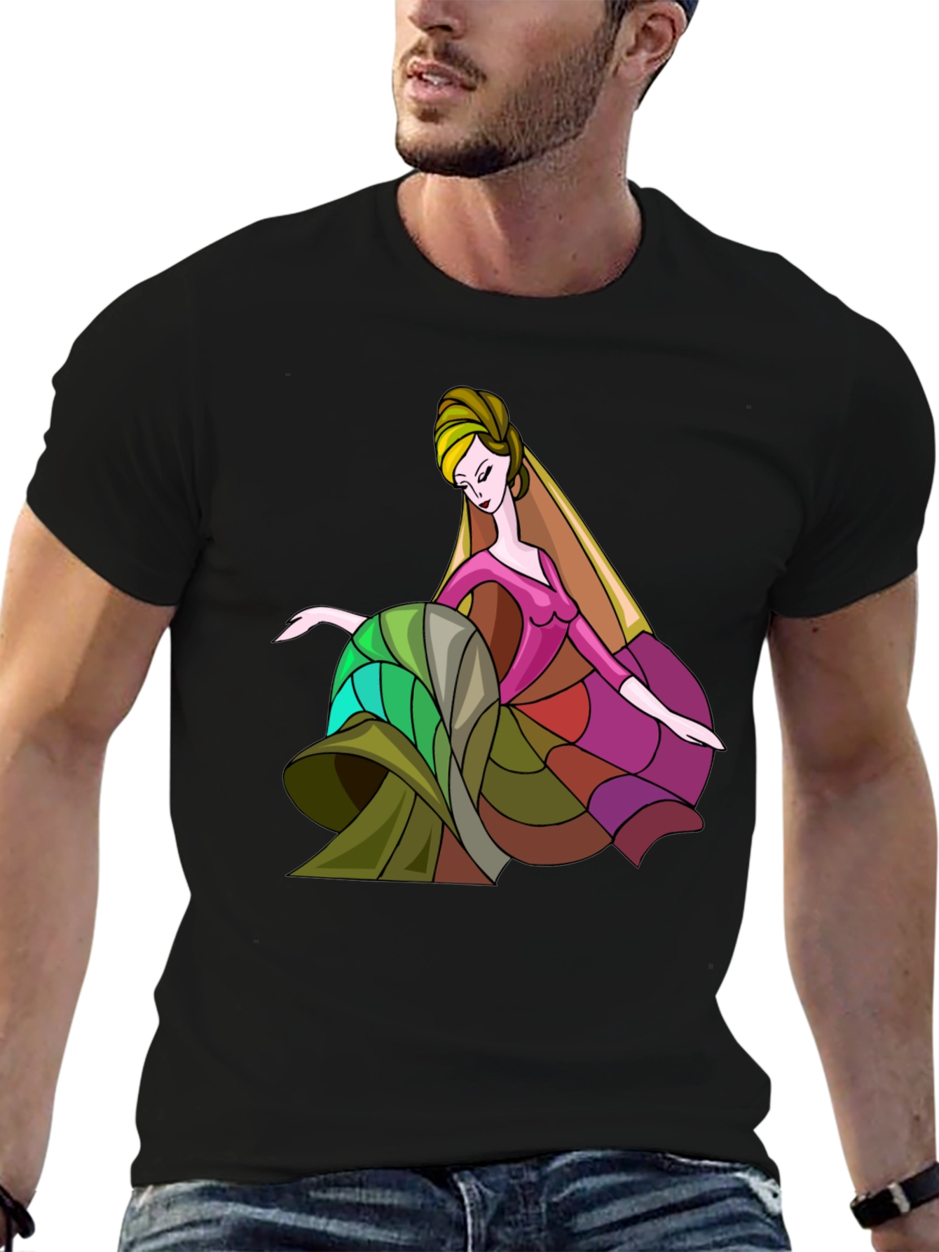 Stylish Graphic Tee: Abstract Dancer Design