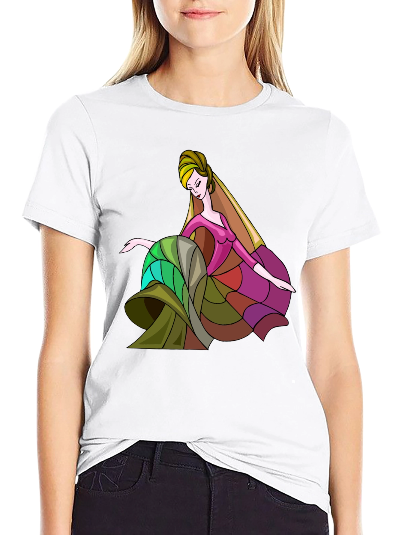 Stylish Graphic Tee: Abstract Dancer Design