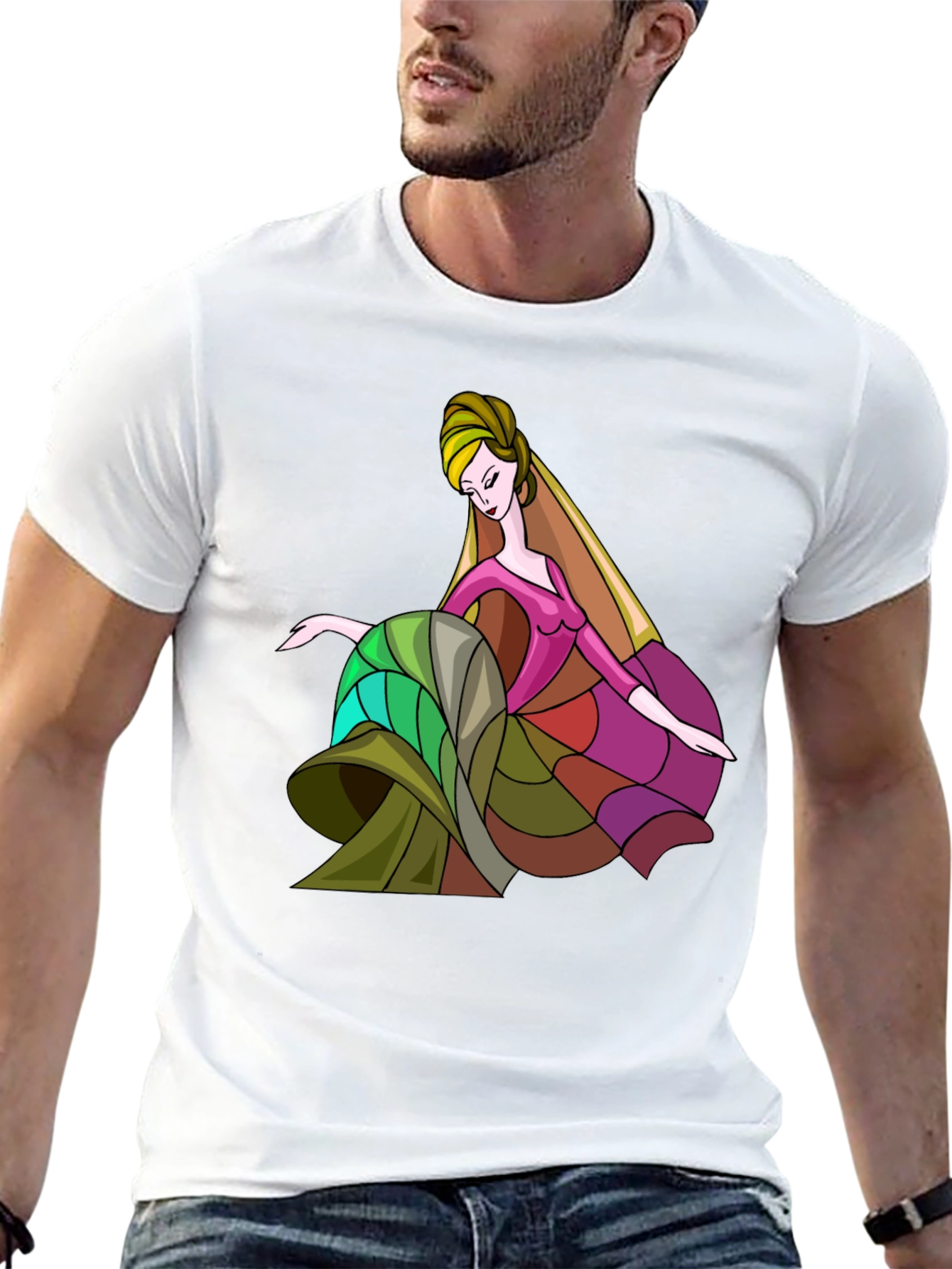 Stylish Graphic Tee: Abstract Dancer Design