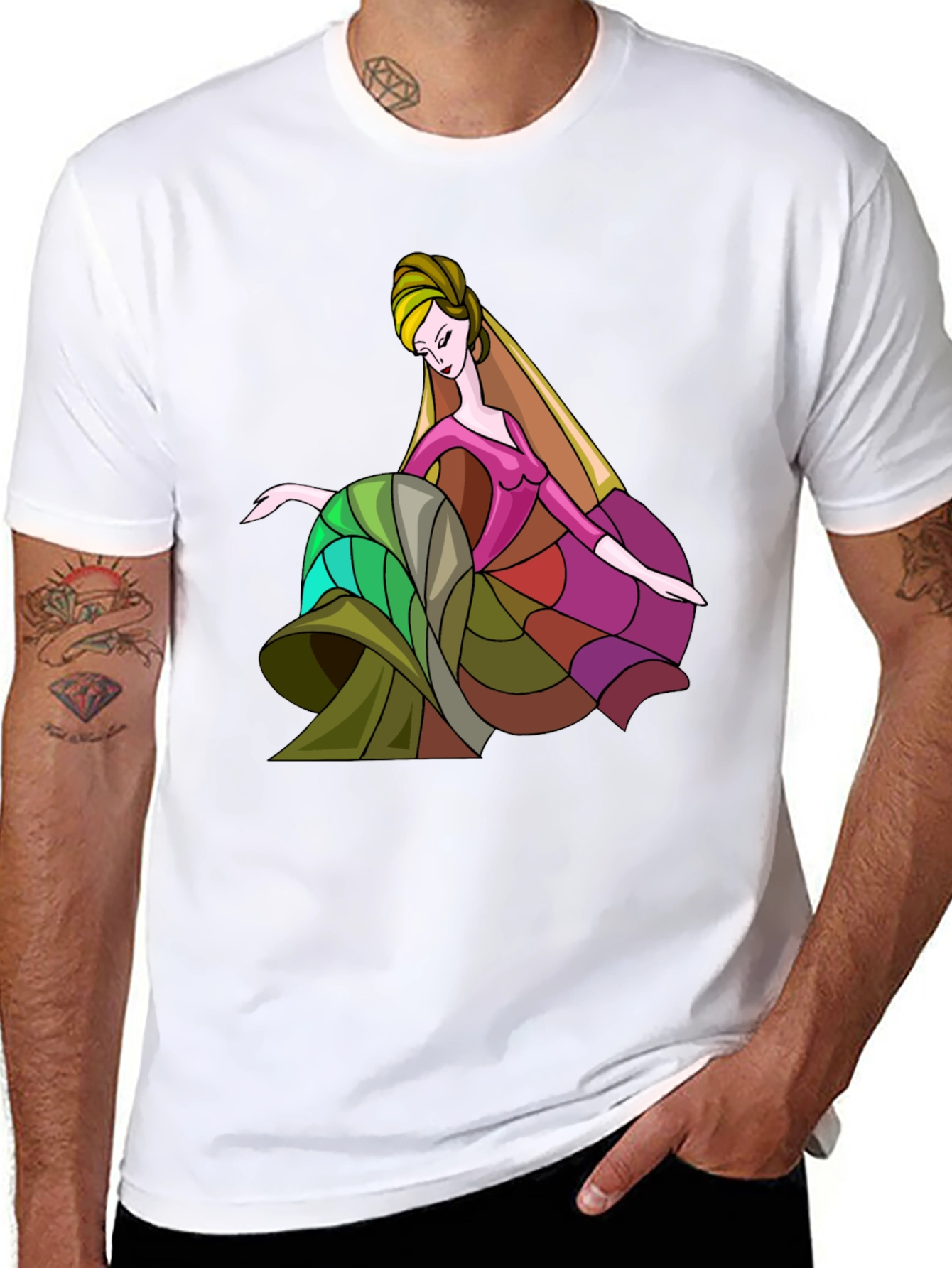 Stylish Graphic Tee: Abstract Dancer Design