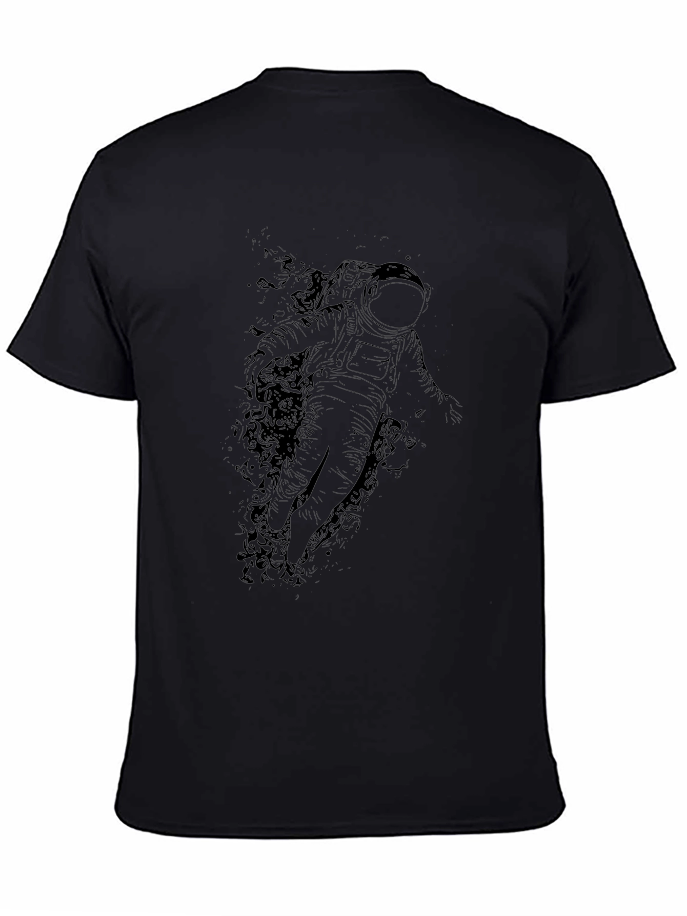 Astronaut Graphic Print Black T-Shirt