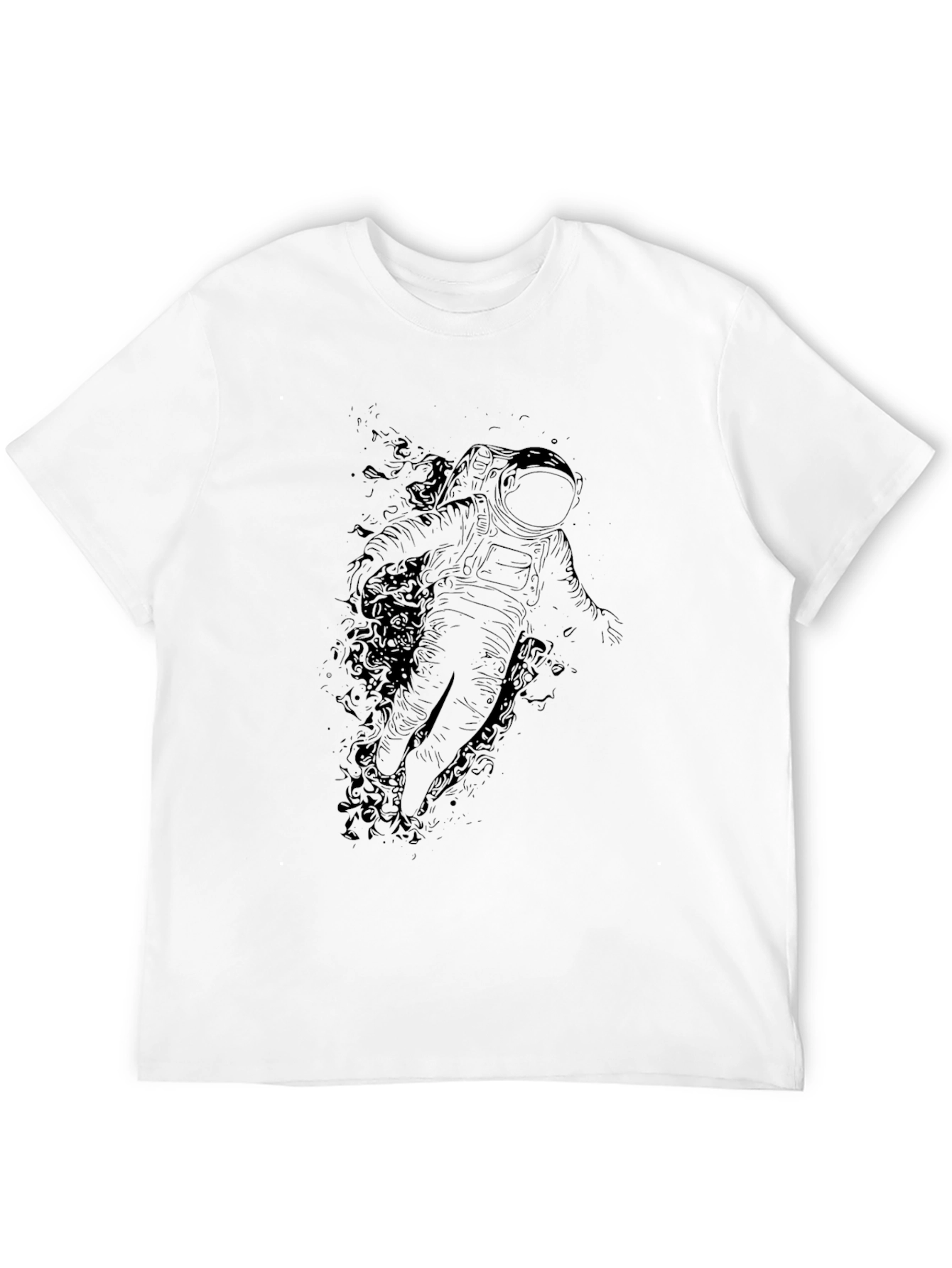 Astronaut Graphic Print Black T-Shirt