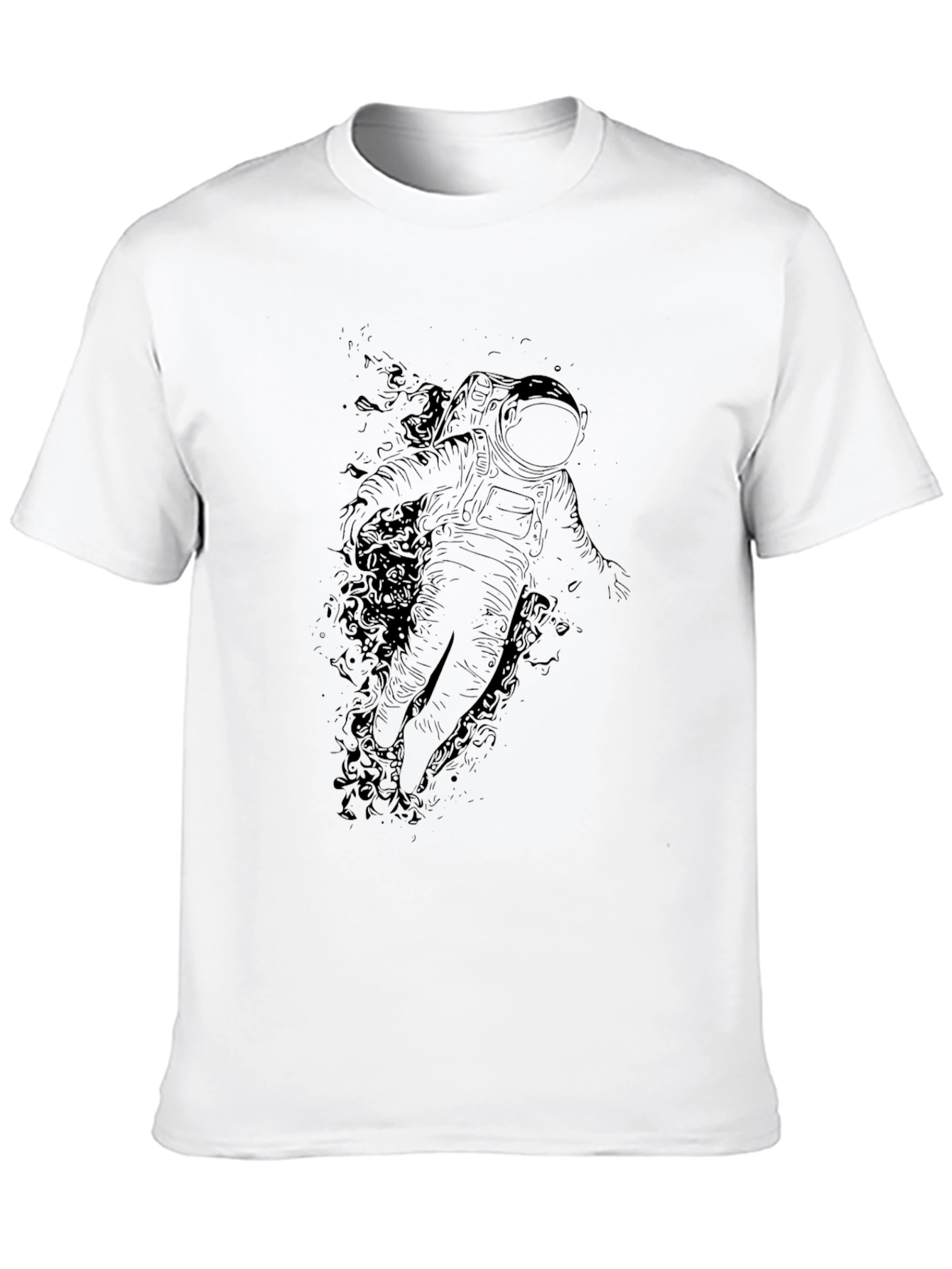 Astronaut Graphic Print Black T-Shirt