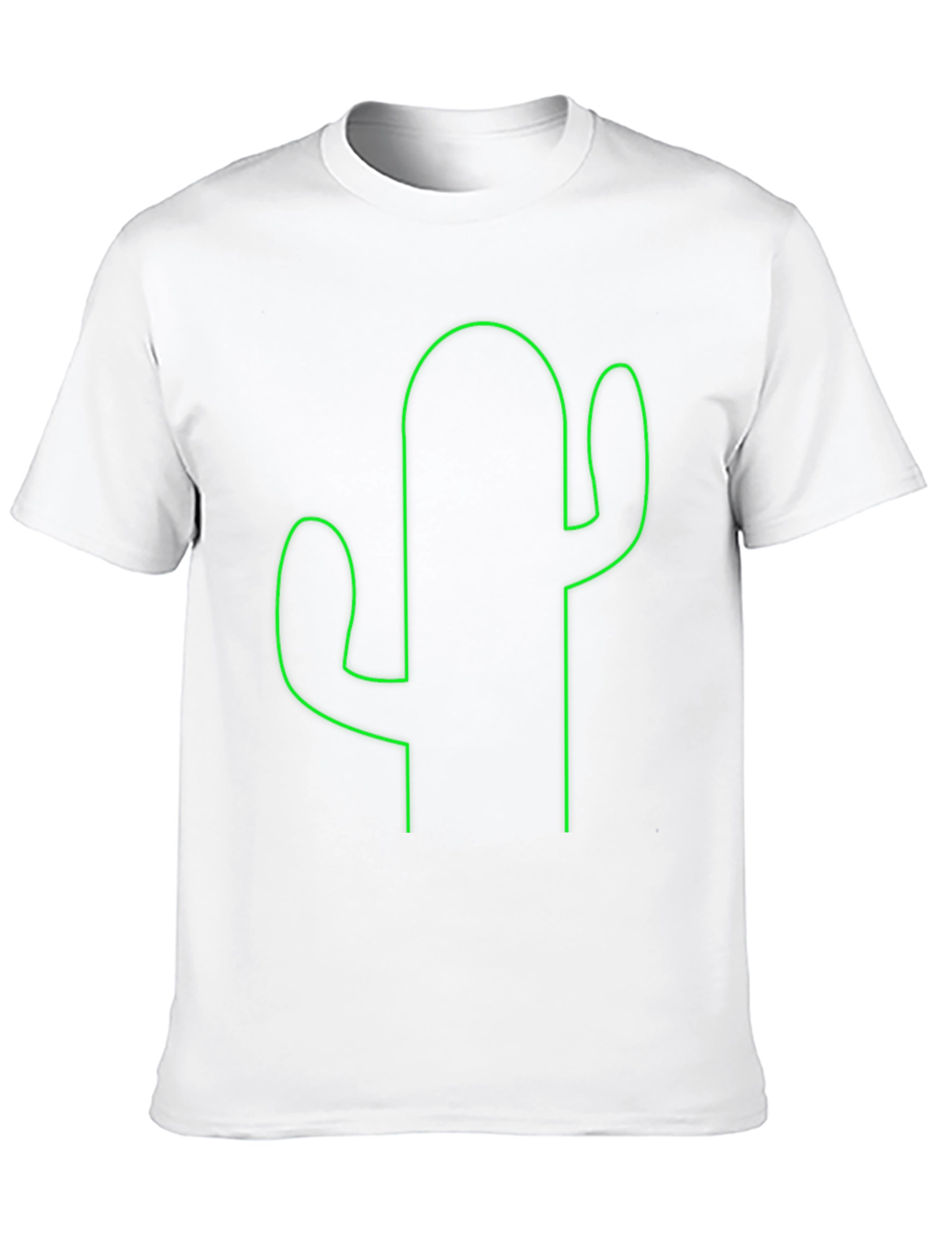 Cactus Outline Graphic Tee - Soft Black T-Shirt