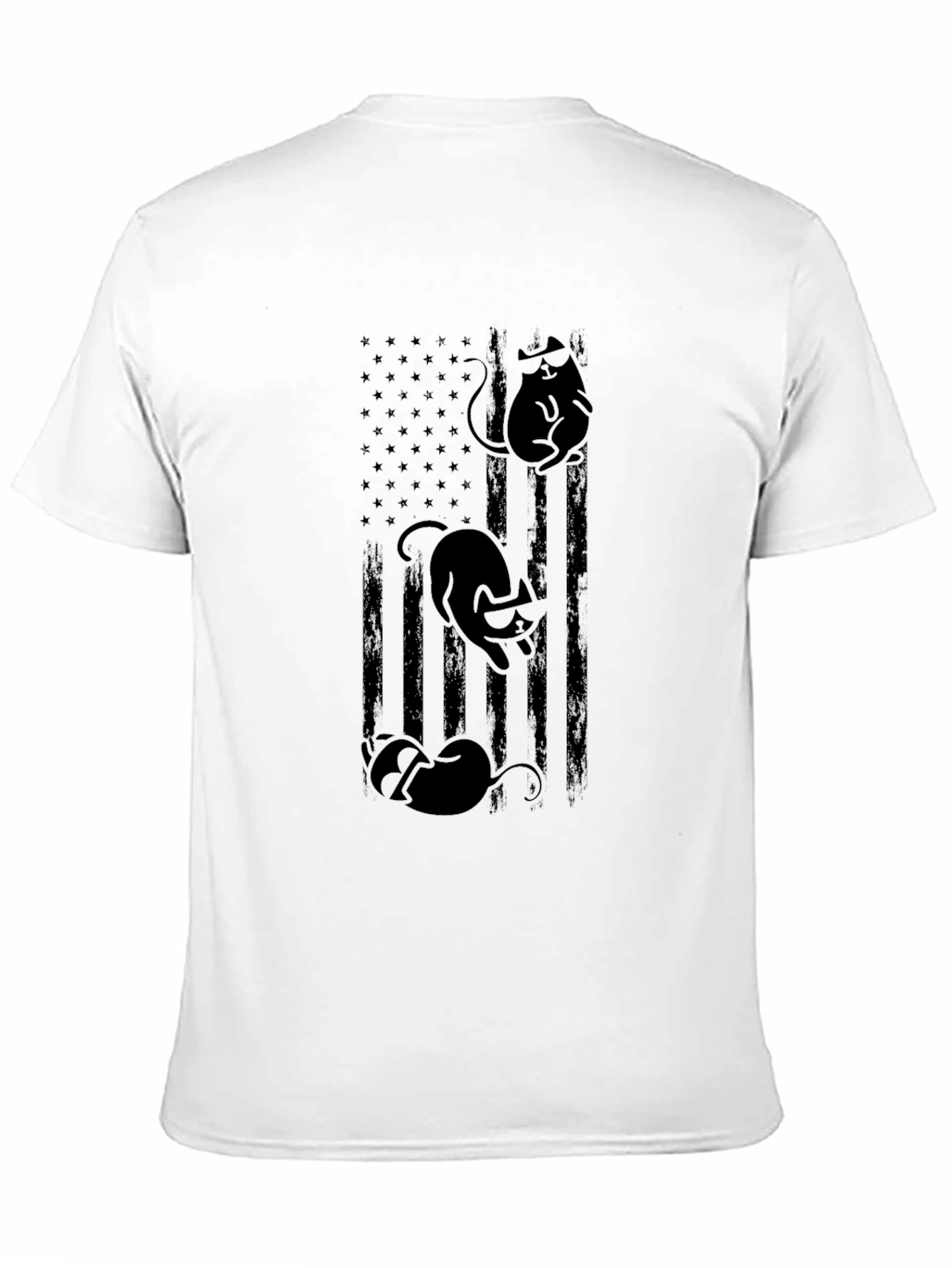 Cat American Flag Graphic Tee