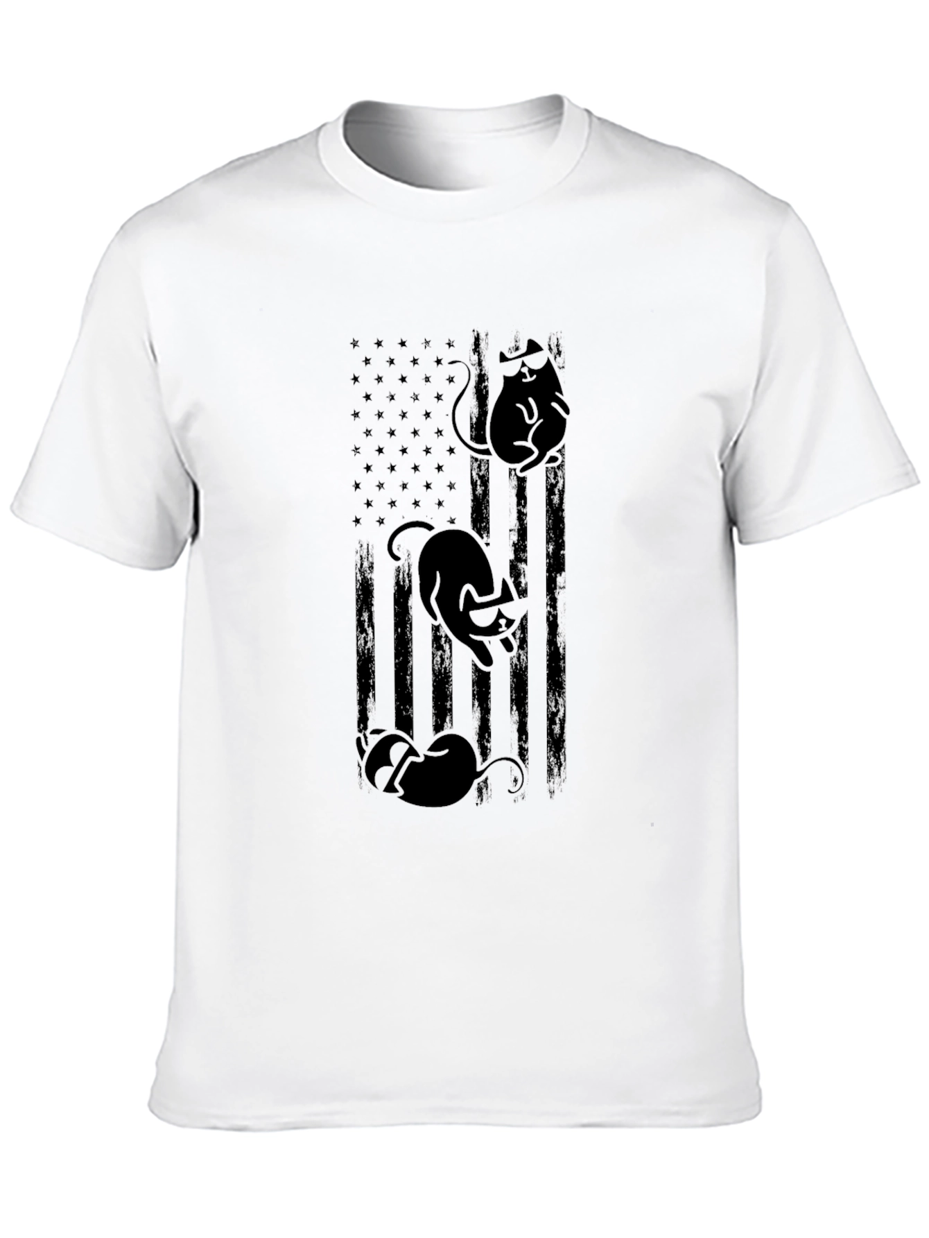 Cat American Flag Graphic Tee