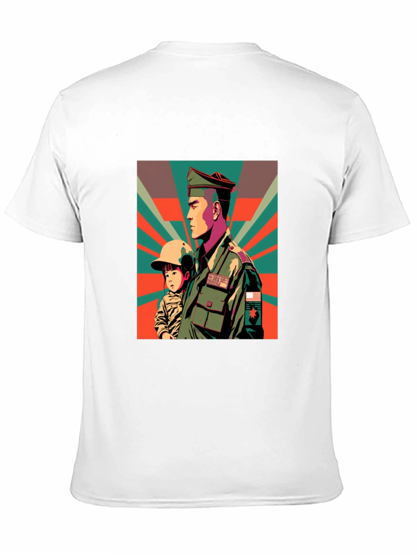 Retro Graphic Tee: Soldier & Child
