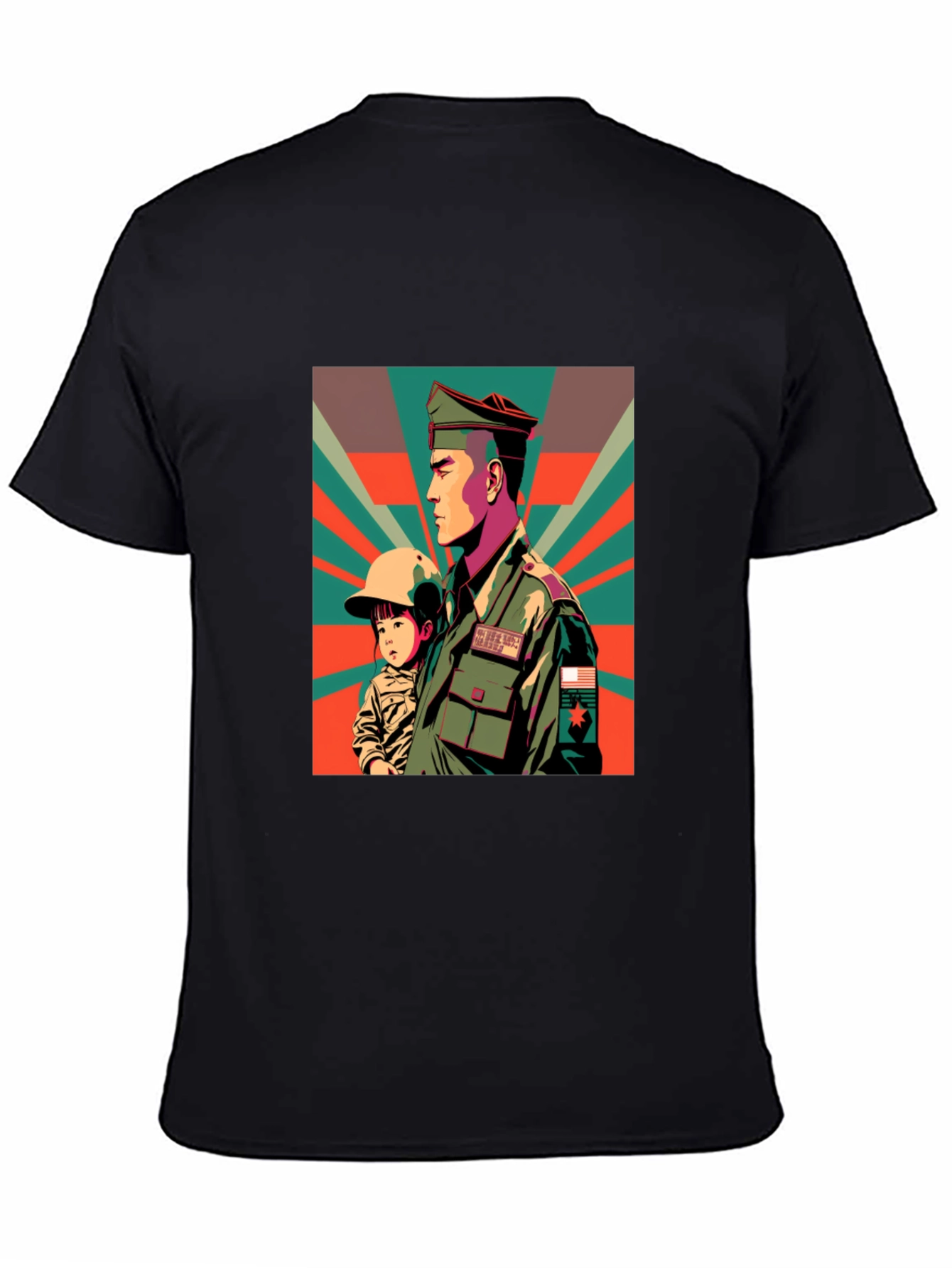 Retro Graphic Tee: Soldier & Child