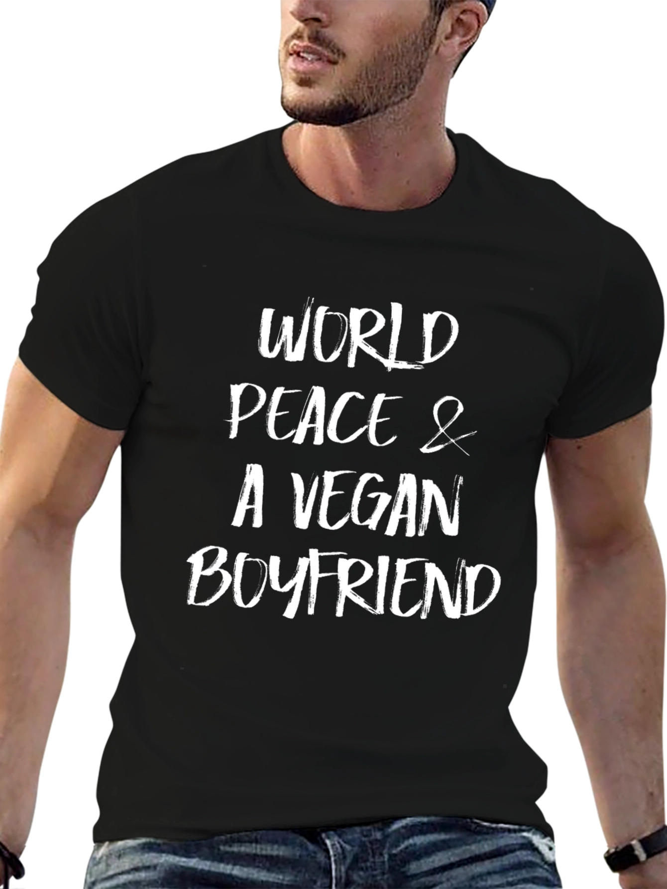 Vegan Boyfriend T-Shirt: World Peace