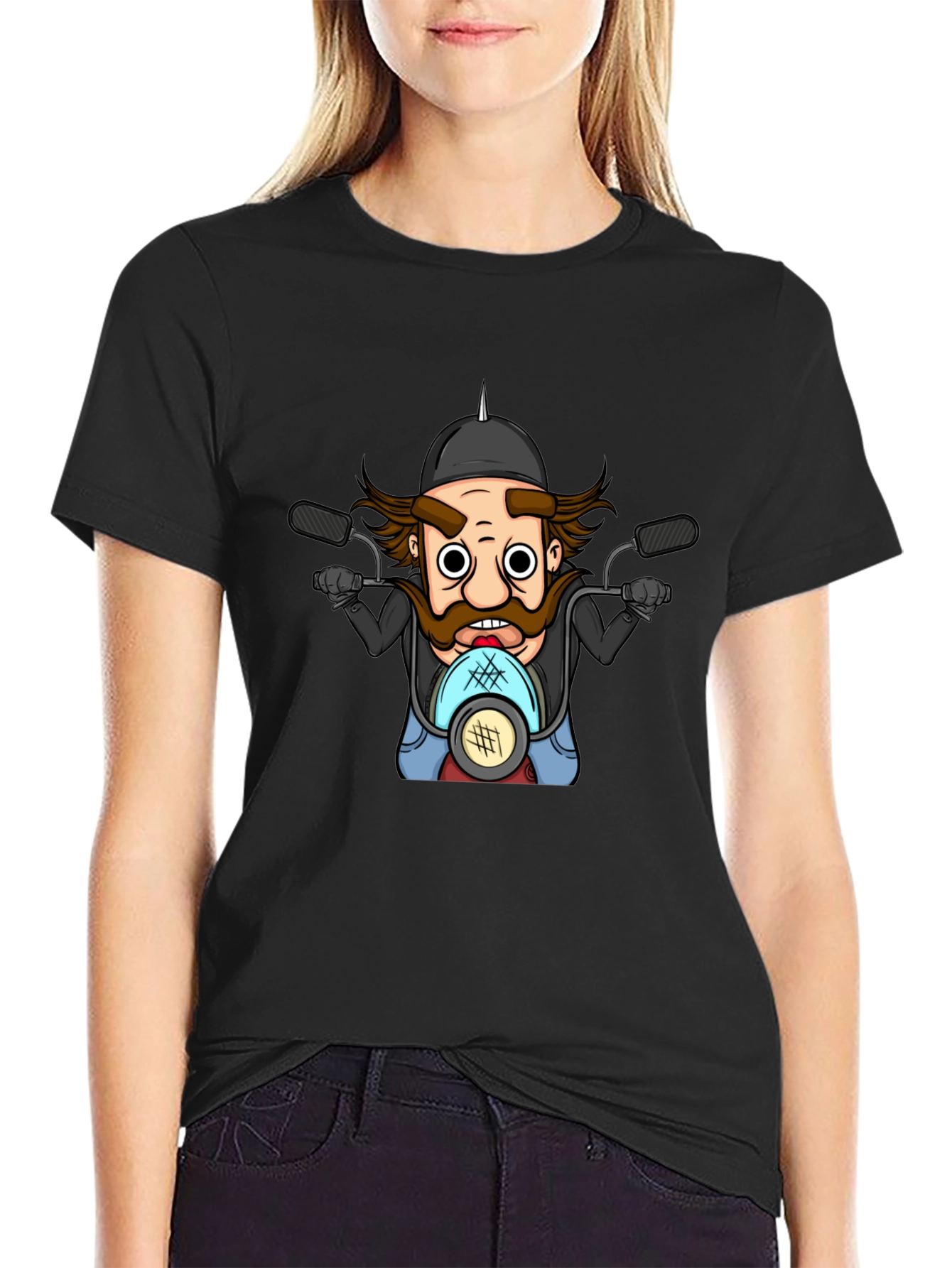 Biker Cartoon T-Shirt - Ride in Style!