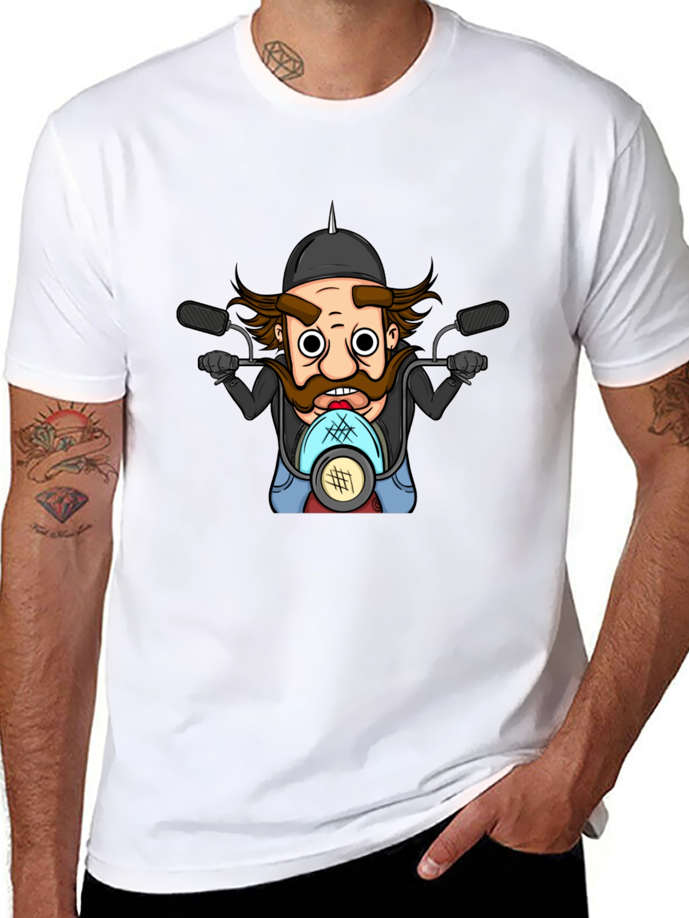 Biker Cartoon T-Shirt - Ride in Style!