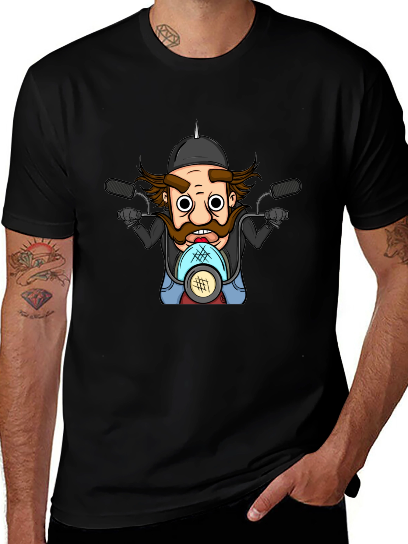 Biker Cartoon T-Shirt - Ride in Style!