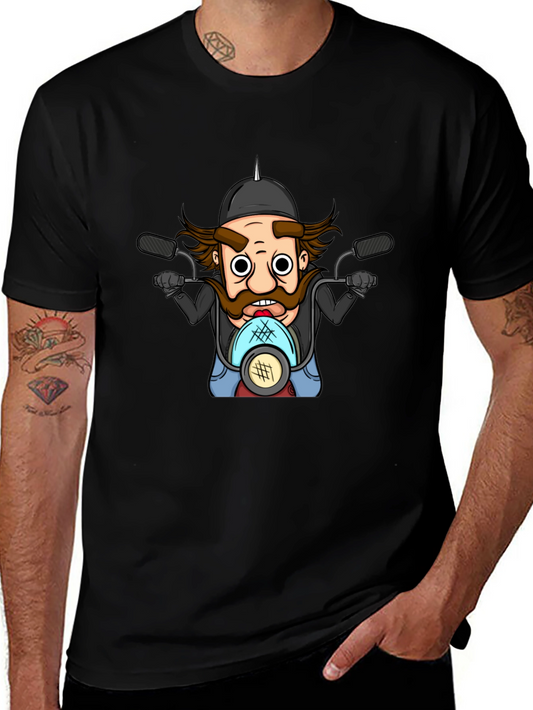 Biker Cartoon T-Shirt - Ride in Style!