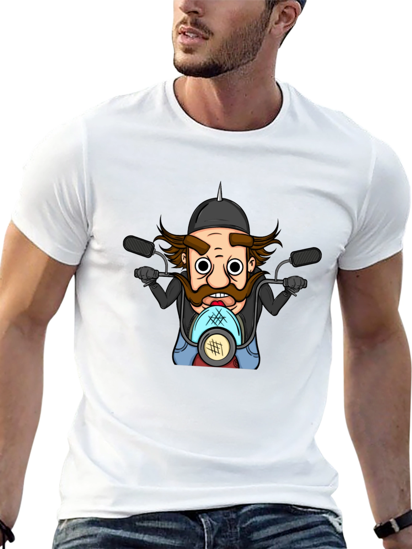 Biker Cartoon T-Shirt - Ride in Style!