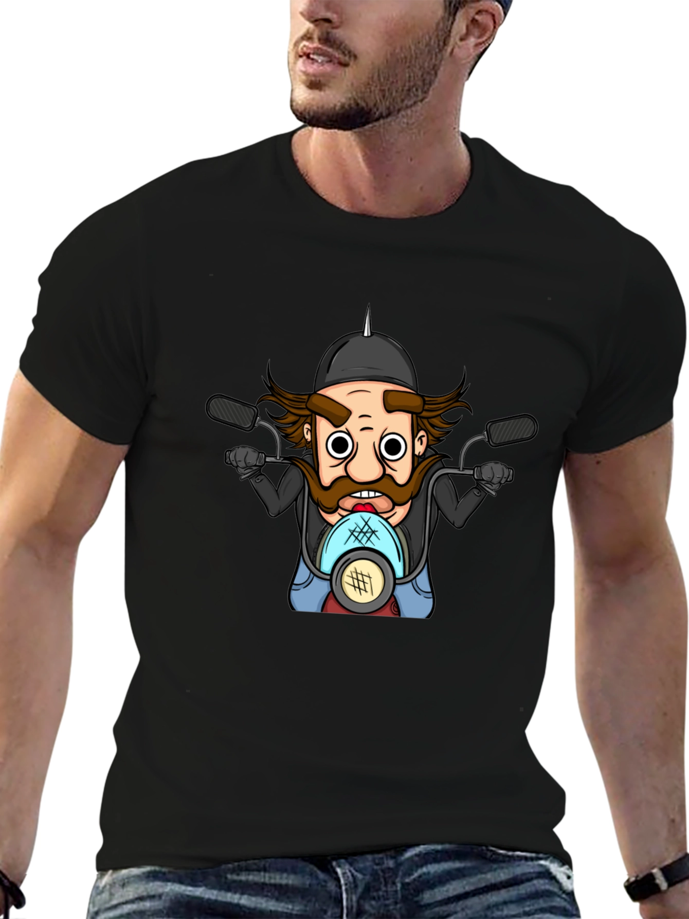 Biker Cartoon T-Shirt - Ride in Style!
