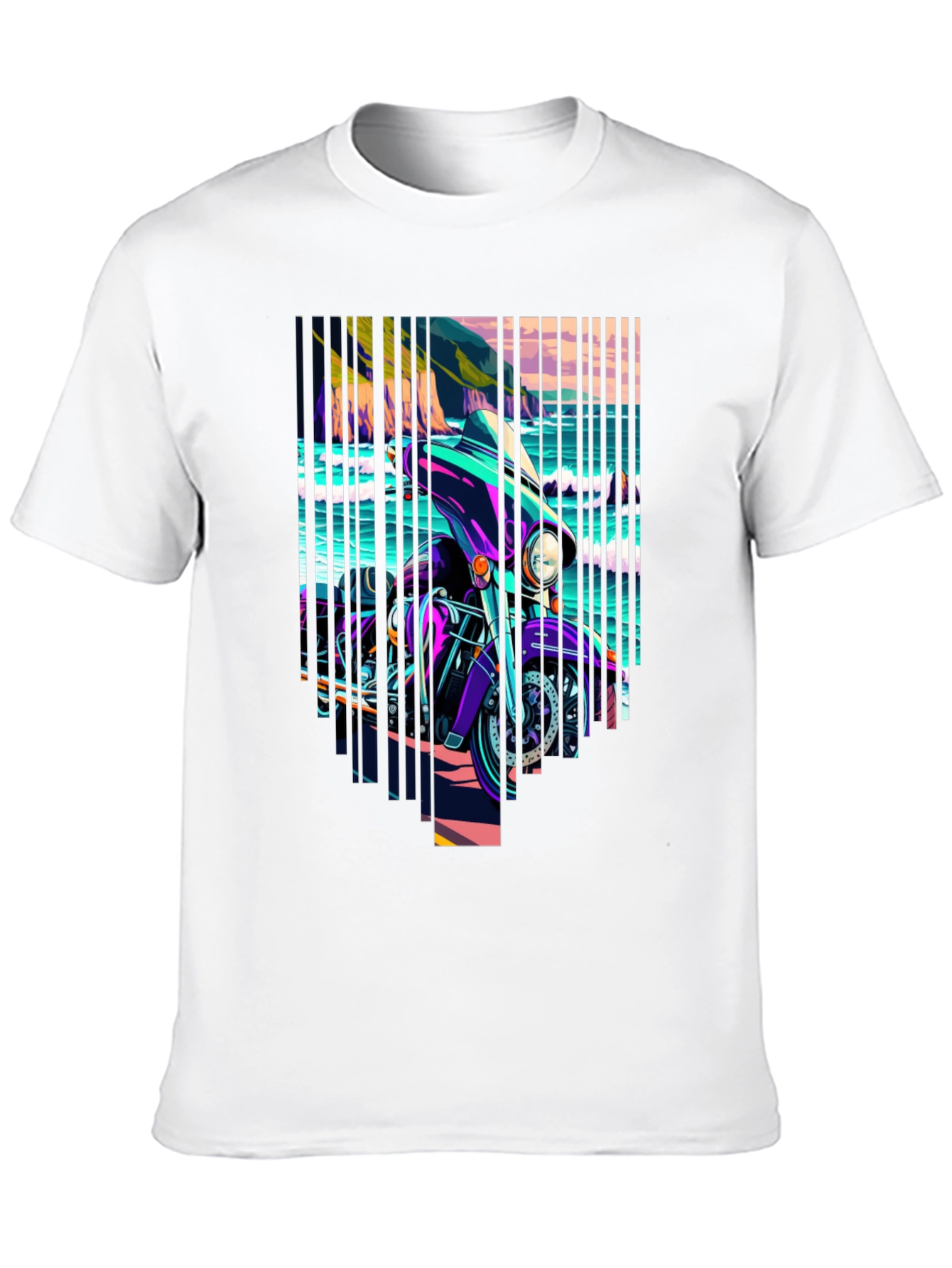Motorcycle Graphic Tee - Coastal Ride Design