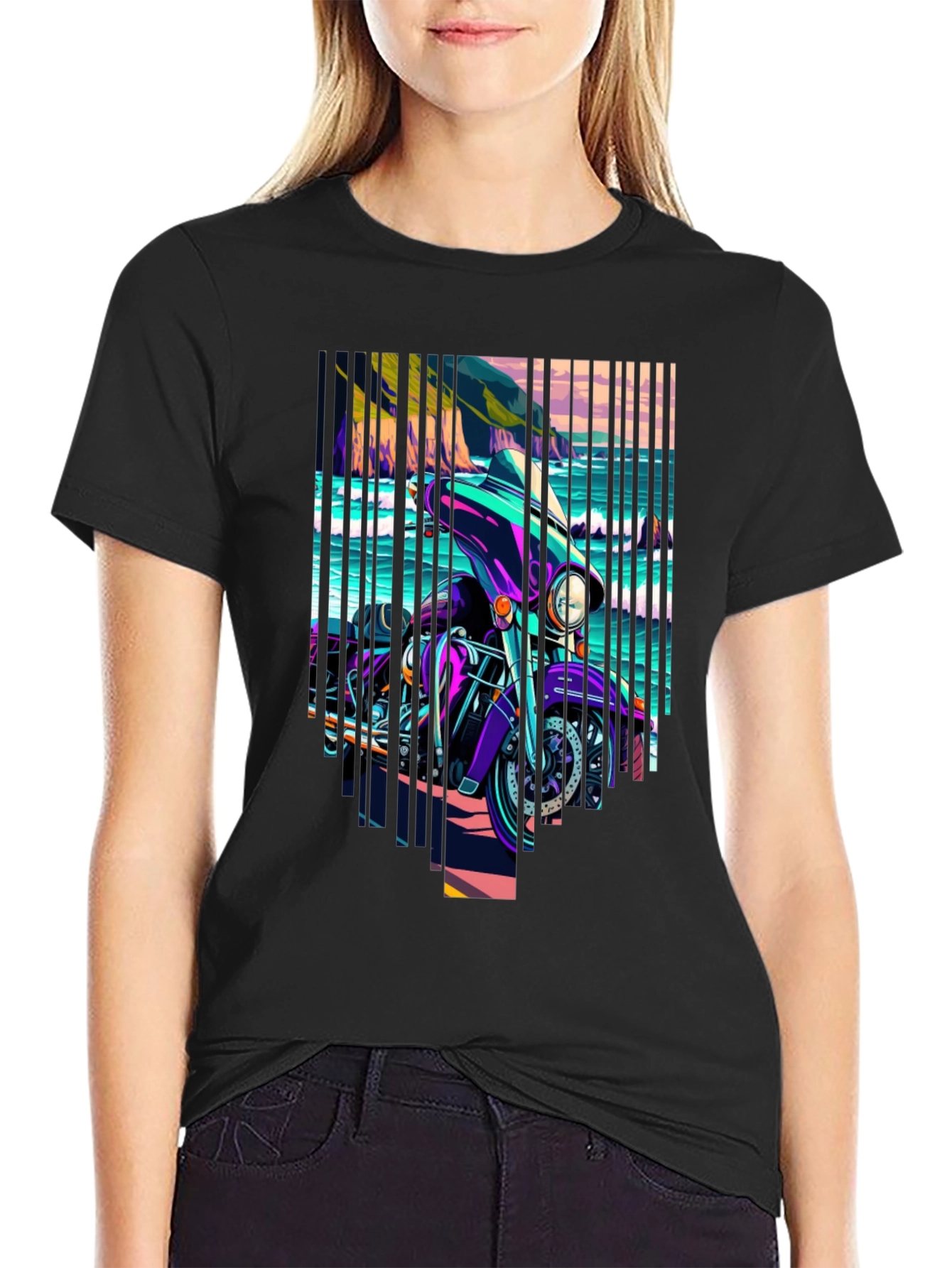 Motorcycle Graphic Tee - Coastal Ride Design