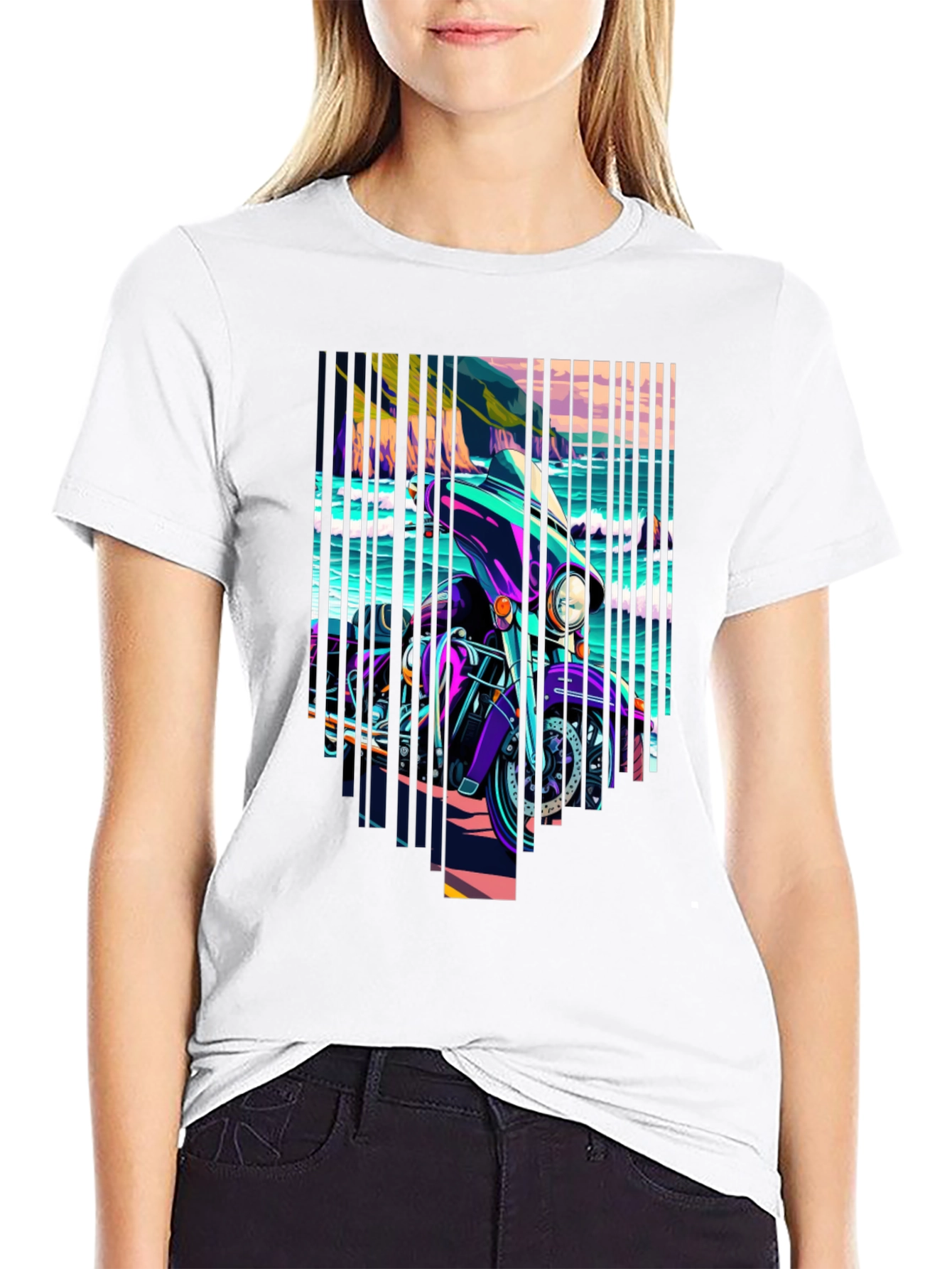 Motorcycle Graphic Tee - Coastal Ride Design