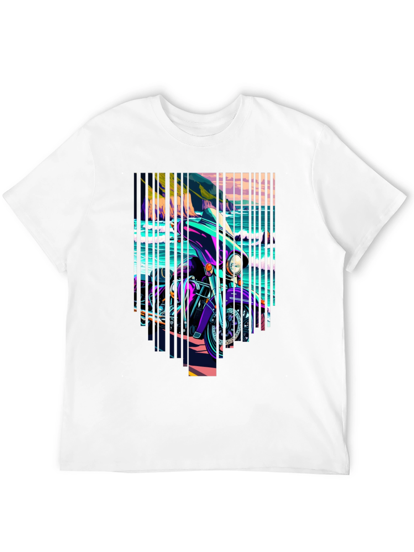 Motorcycle Graphic Tee - Coastal Ride Design