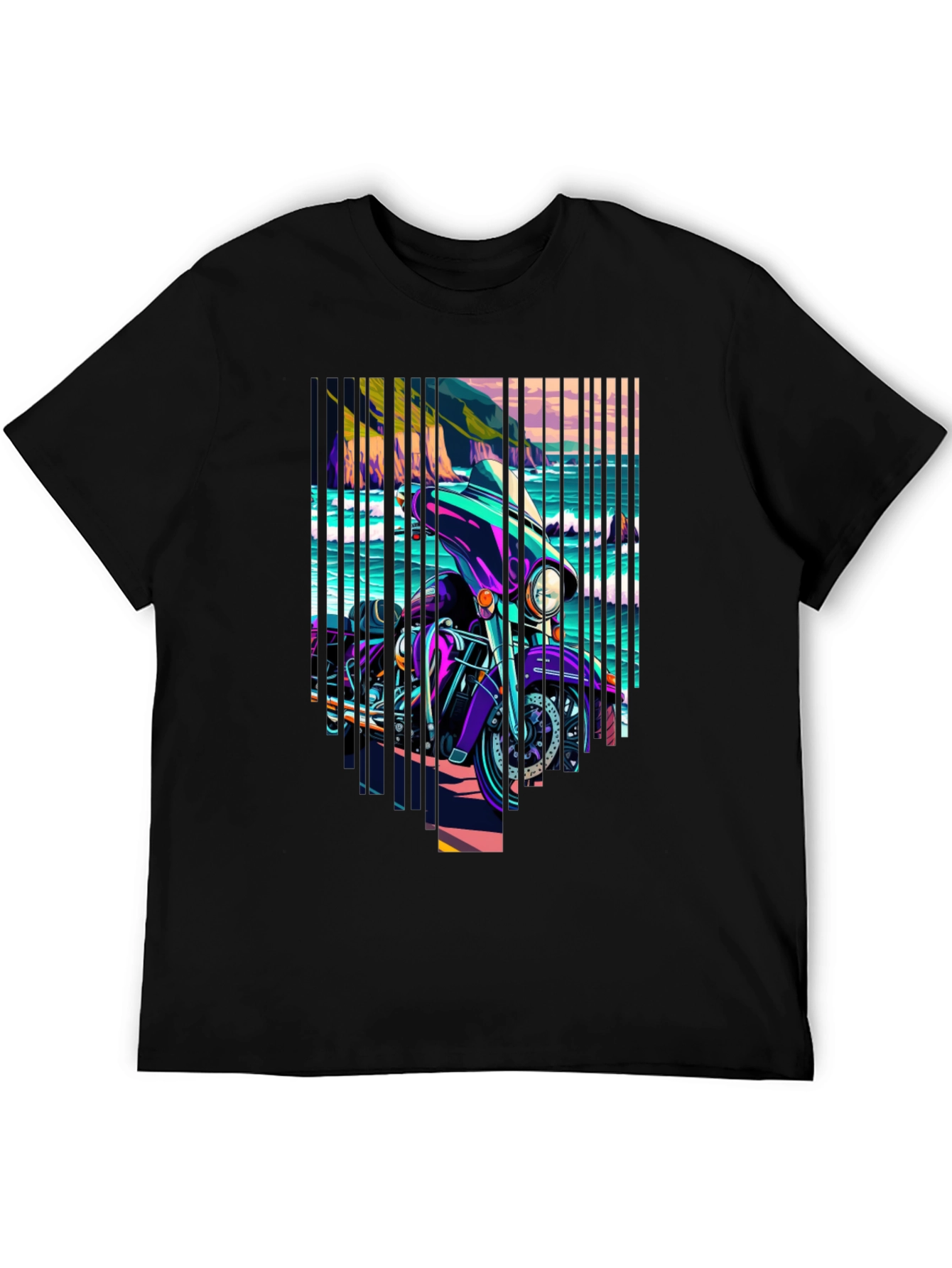 Motorcycle Graphic Tee - Coastal Ride Design