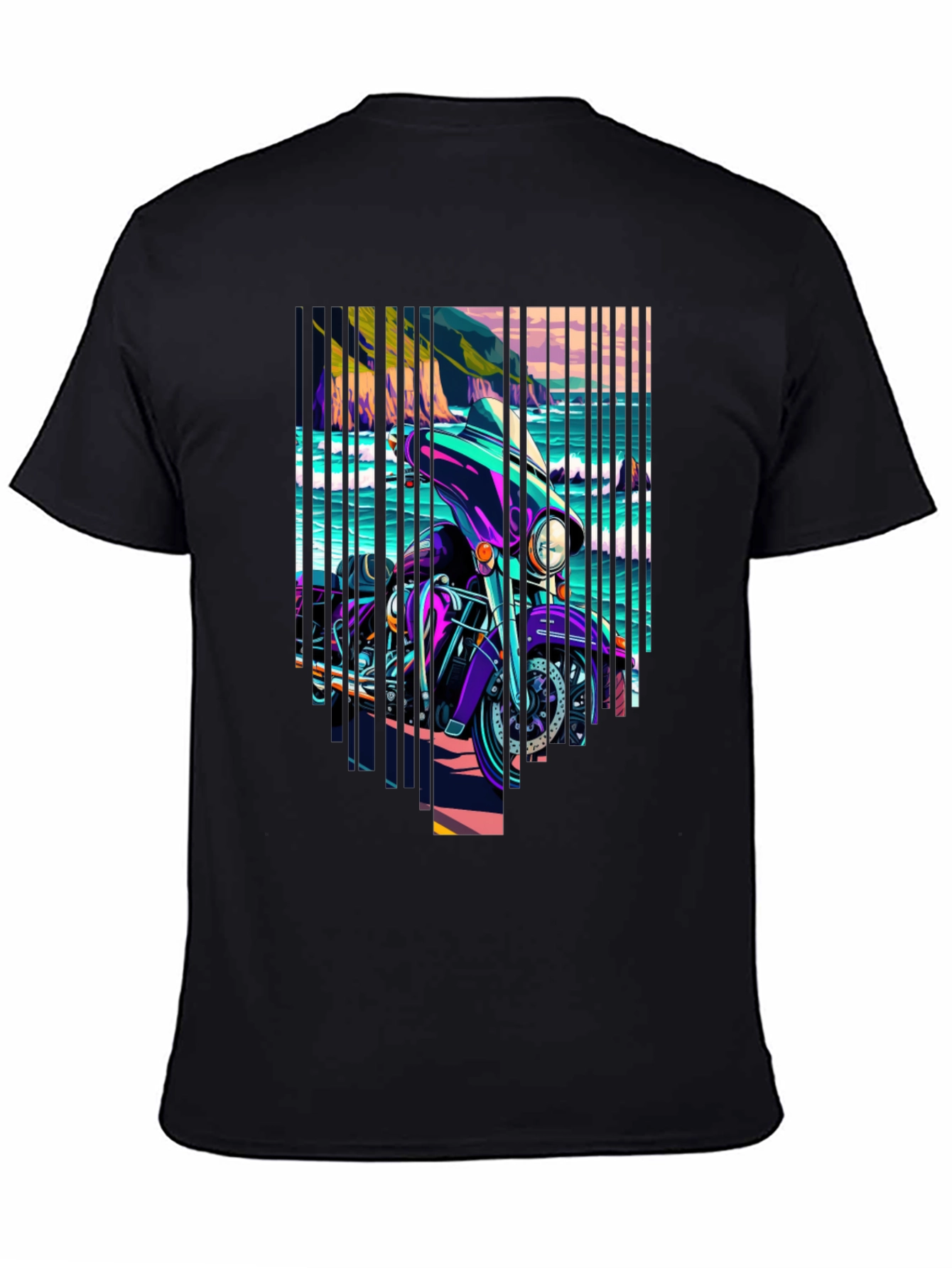 Motorcycle Graphic Tee - Coastal Ride Design