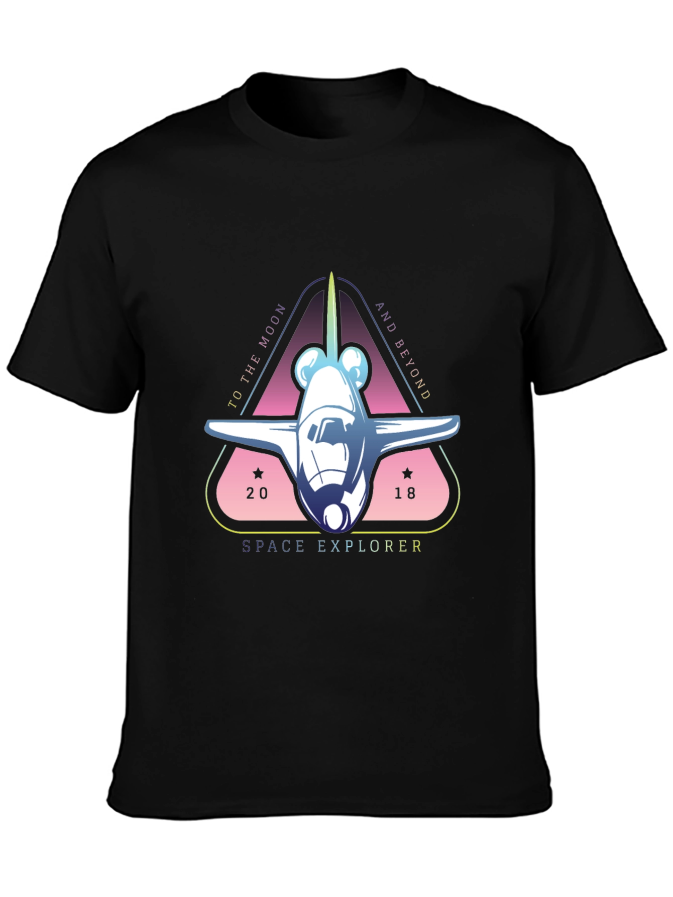 Space Explorer Graphic Tee - Black Cotton T-Shirt