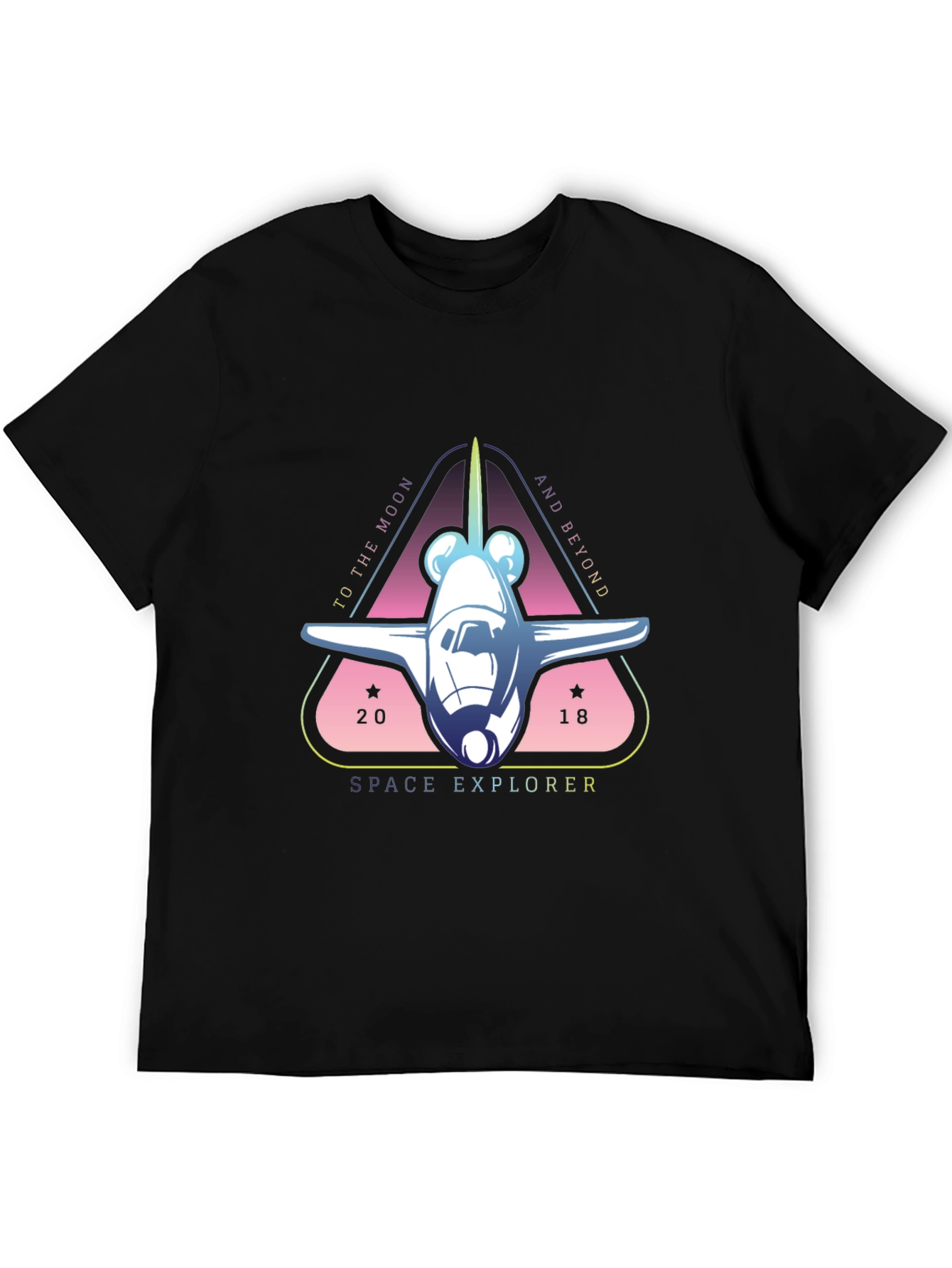 Space Explorer Graphic Tee - Black Cotton T-Shirt